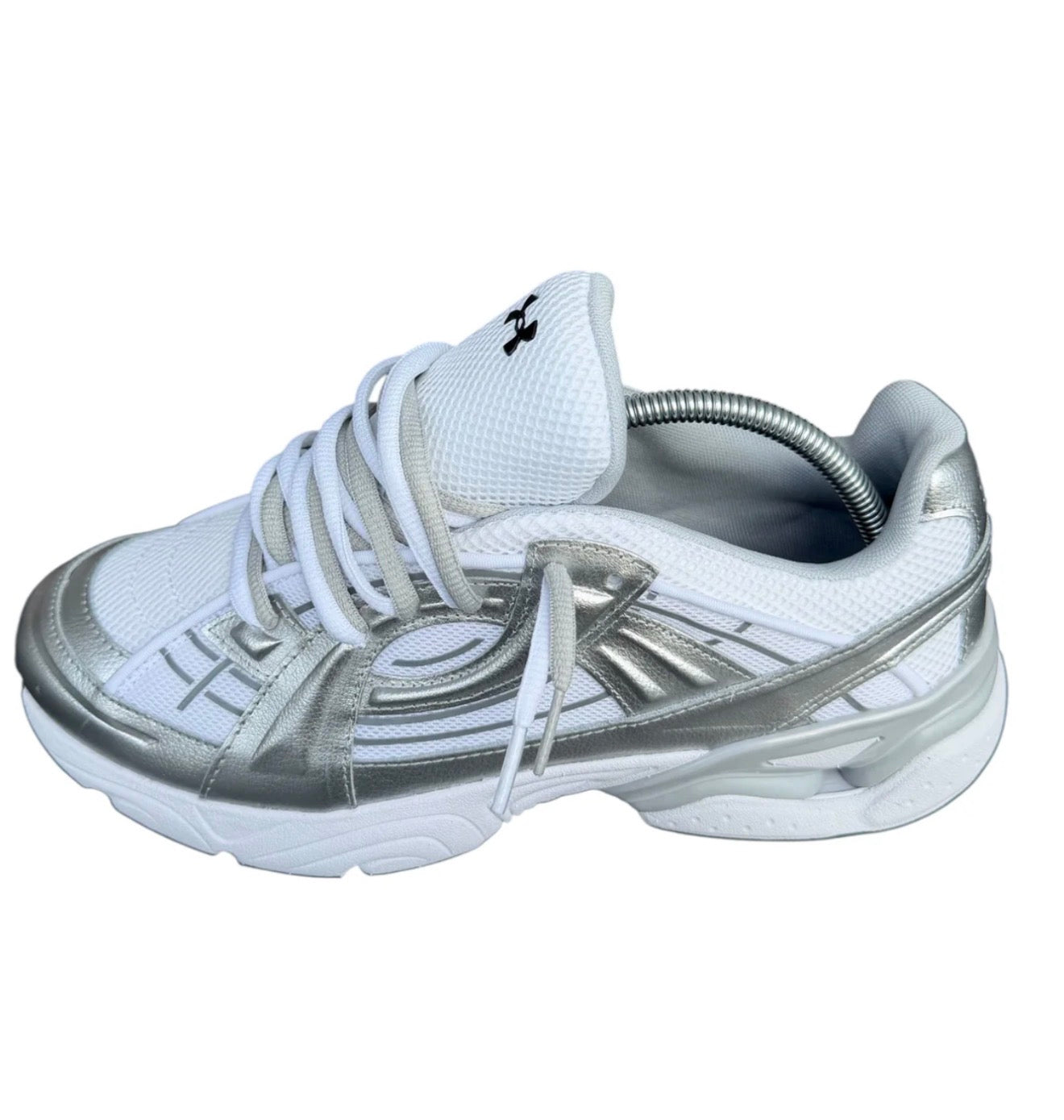 Under Armour UA Sola White Metallic Silver Double Laces