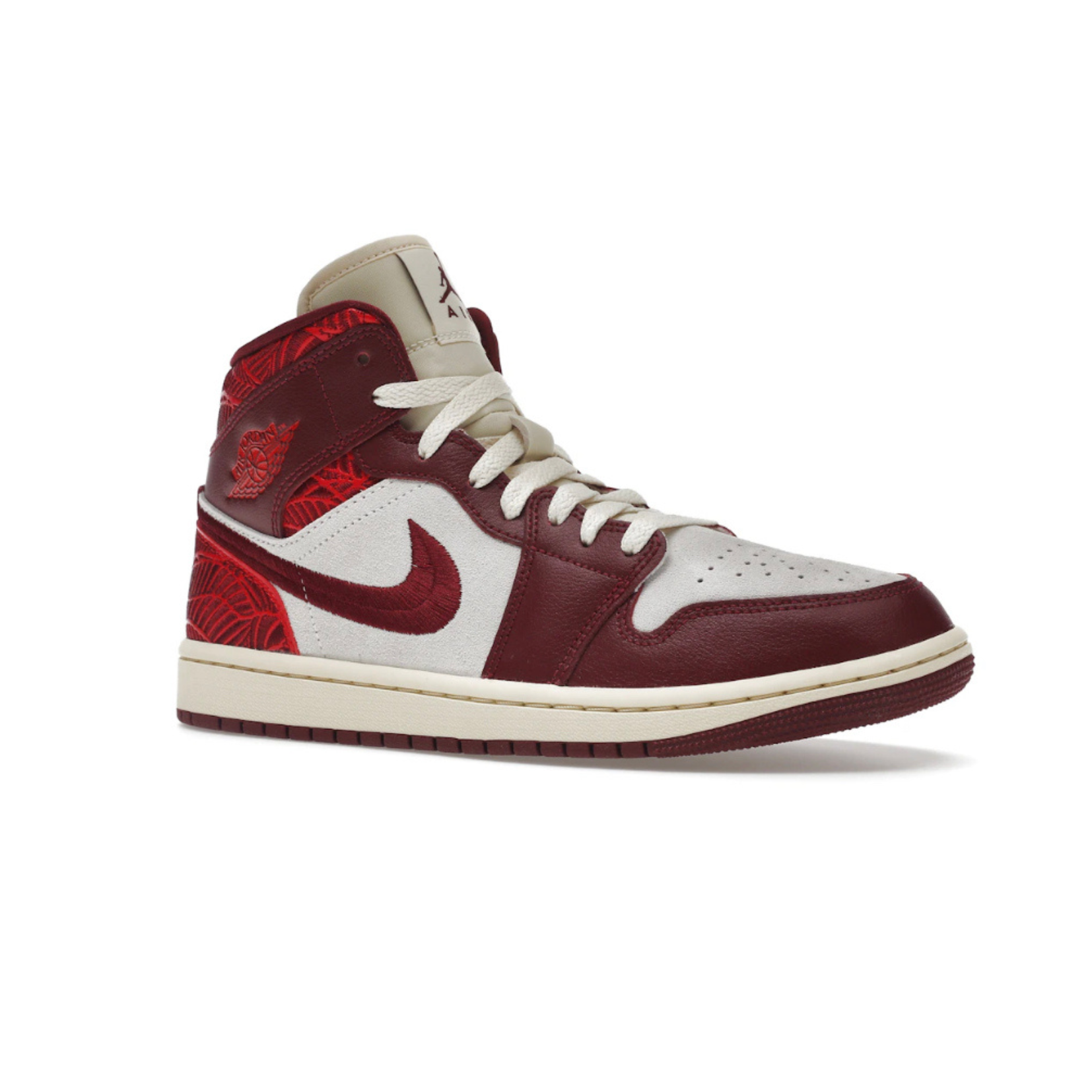 Jordan 1 Mid Tiki Leaf Red