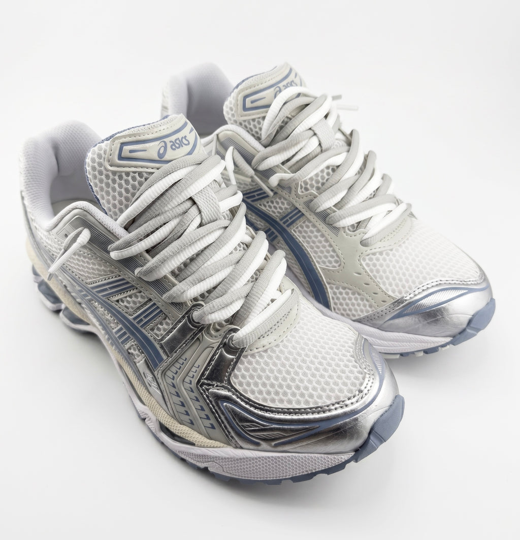 ASICS Gel-Kayano 14 White Light Navy Double Laces