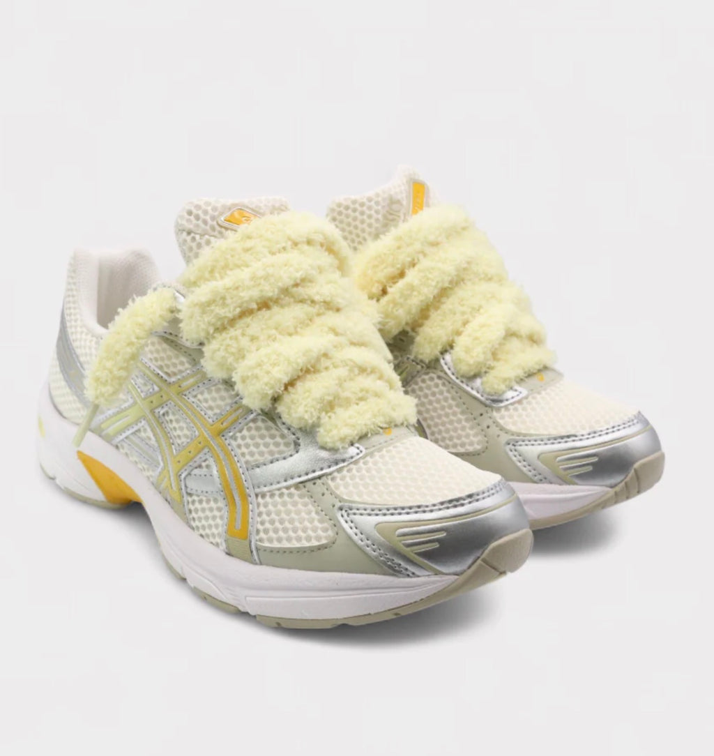 ASICS Gel-1130-Cream Pure Silver Yellow Fluffy Laces