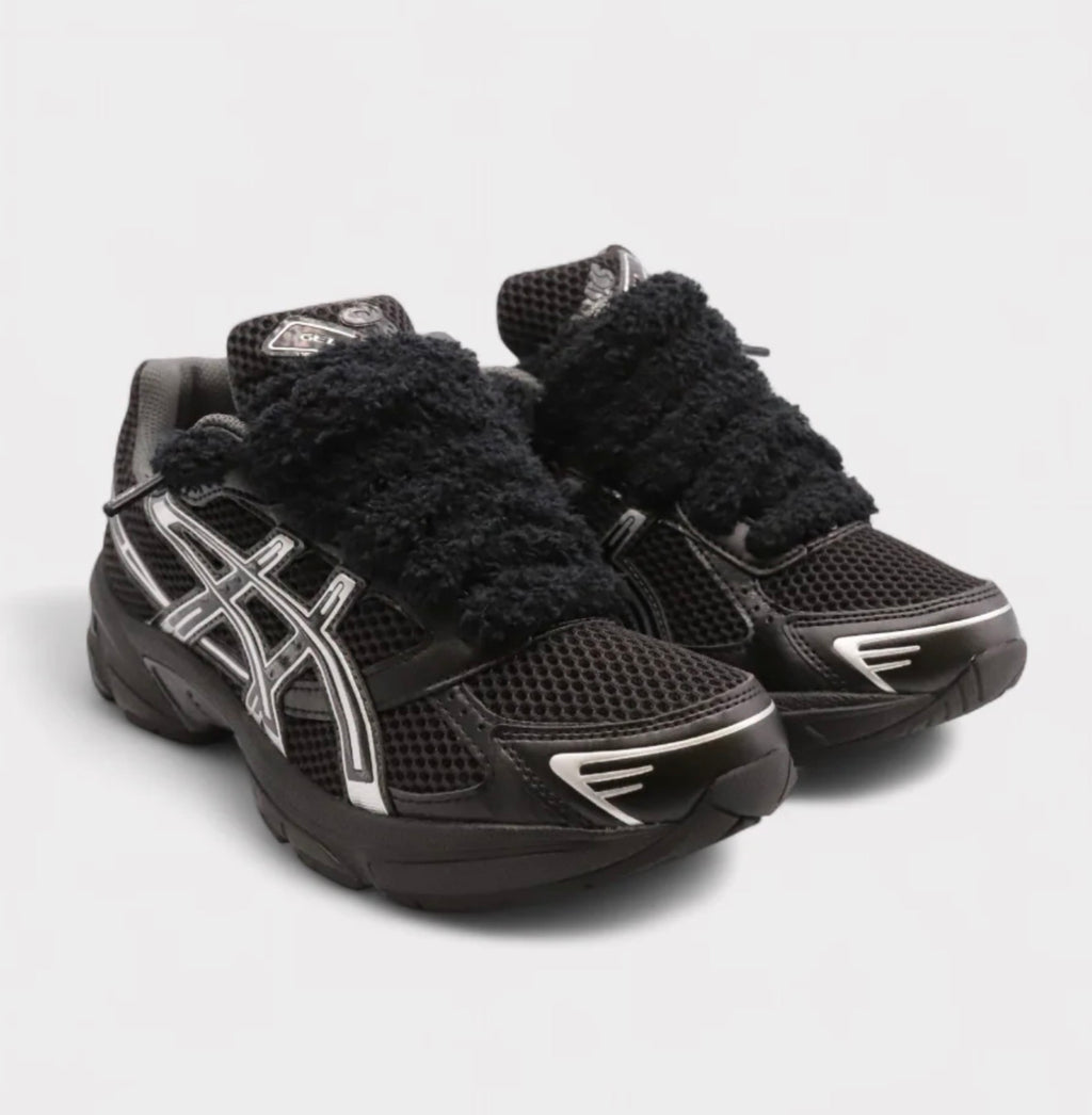 ASICS Gel-1130 Black Pure Silver Fluffy Laces Black