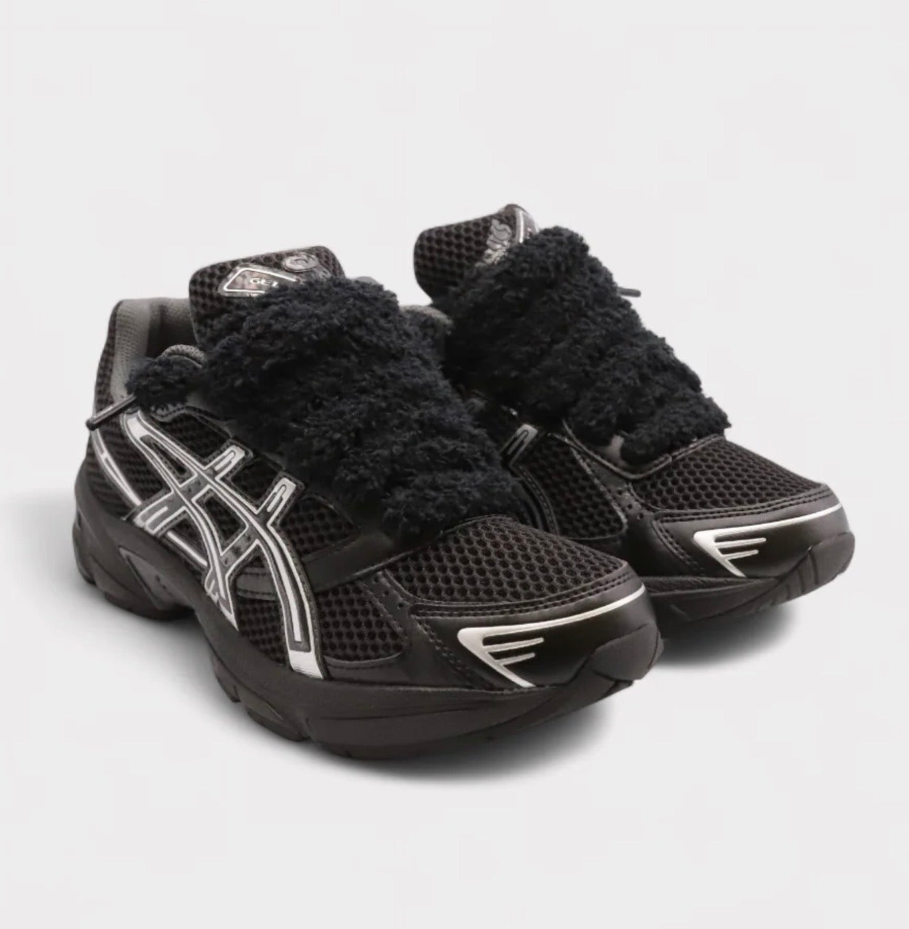 ASICS Gel-1130 Black Pure Silver Fluffy Laces Black
