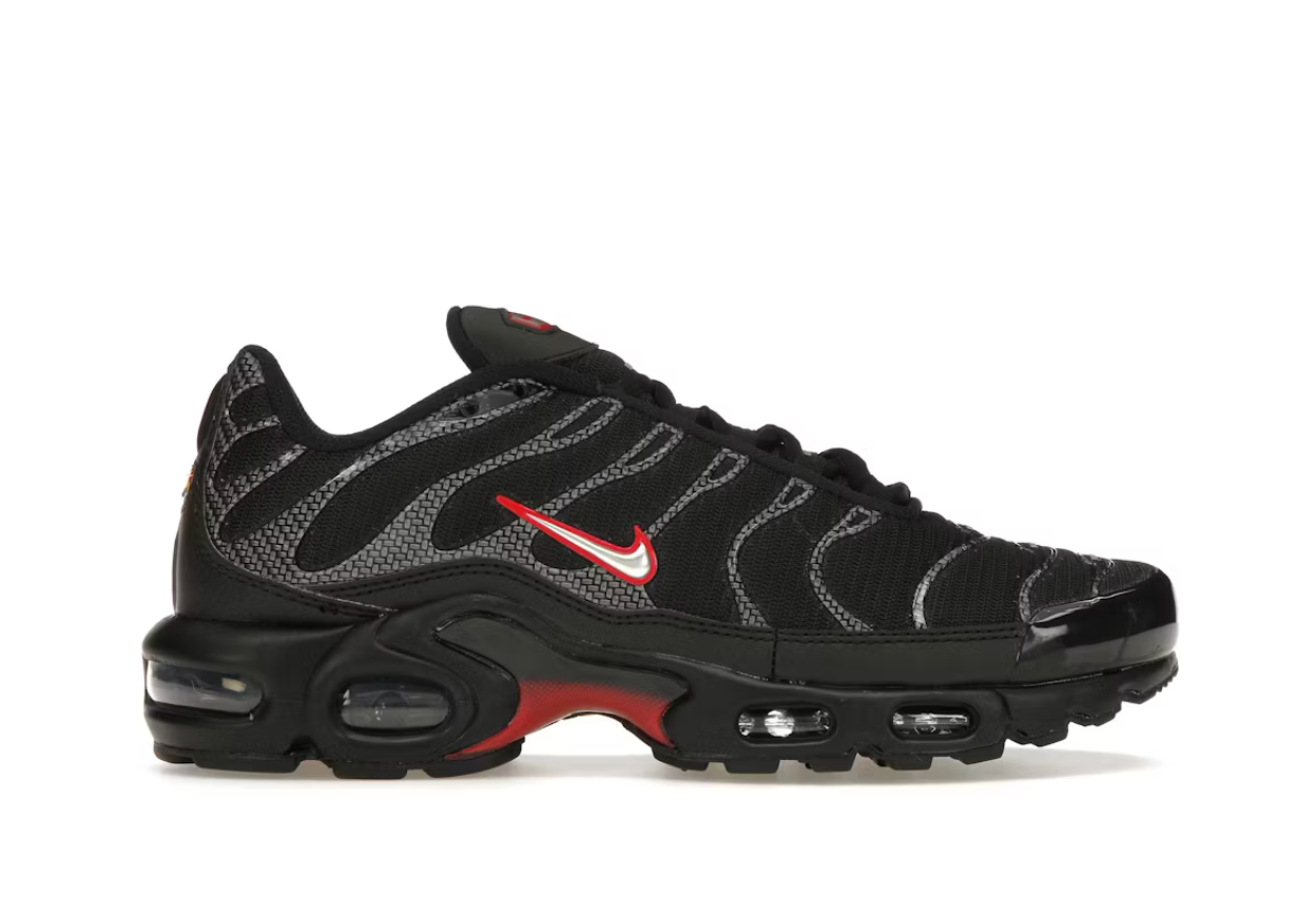 Nike Air Max Plus Black University Red Metallic Silver