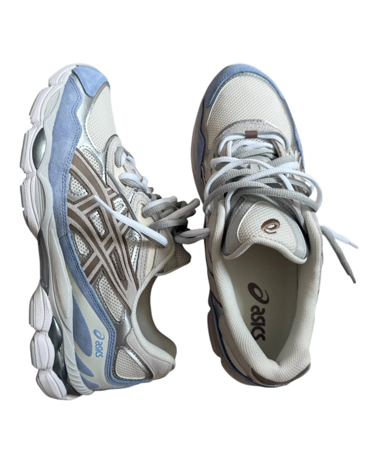 ASICS Gel-NYC-Cream Cloud Grey Blue Double Laces