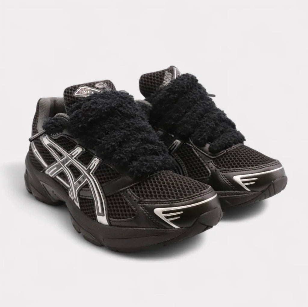 ASICS Gel-1130 Black Pure Silver Fluffy Laces Black