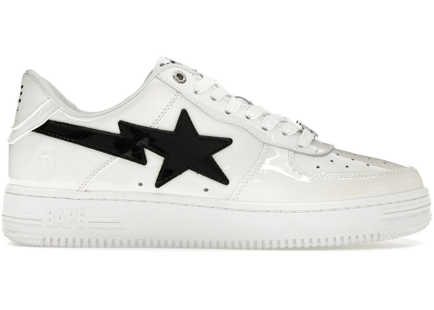 A Bathing Ape Bape Sta-#2 White Patent