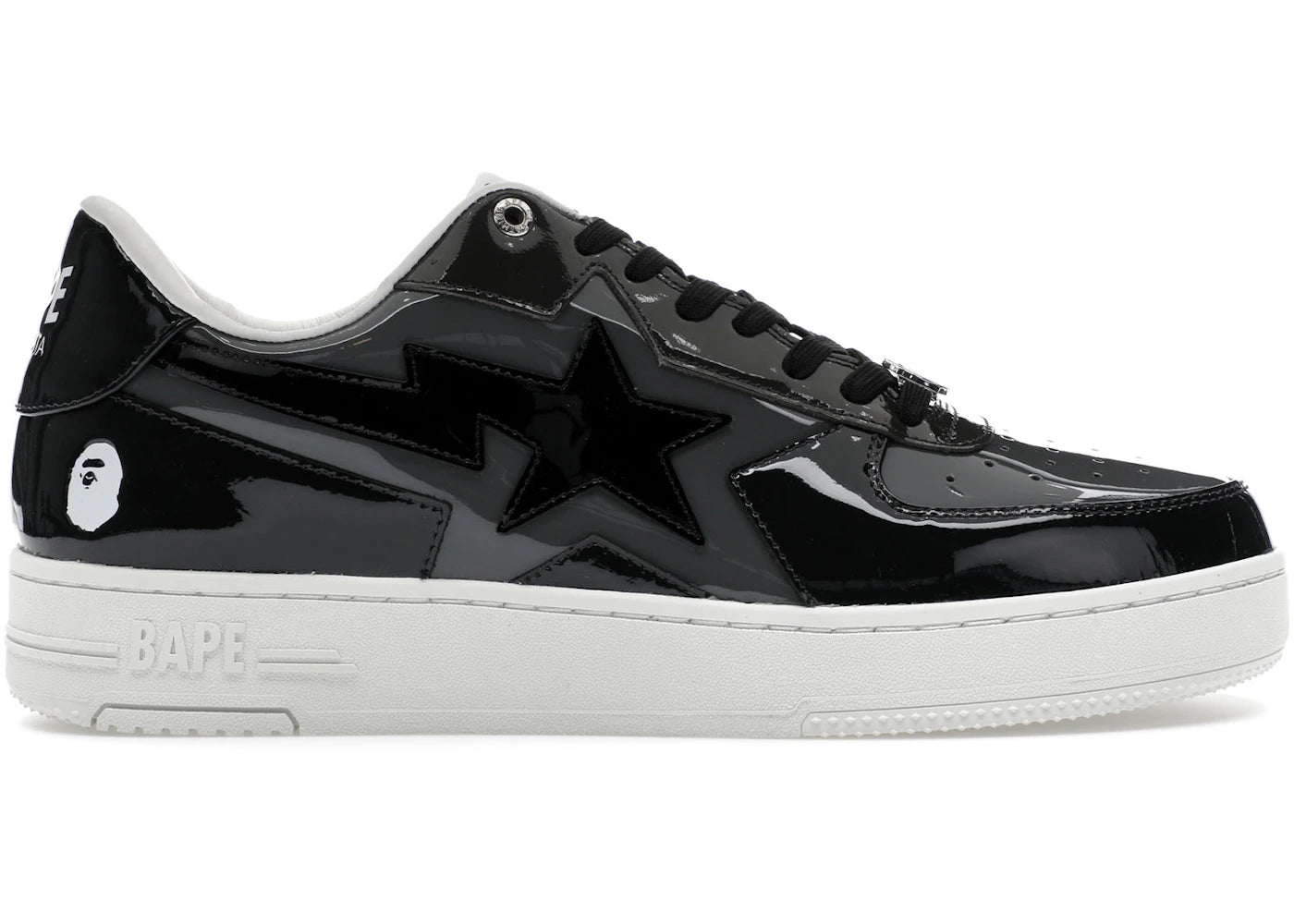 A Bathing Ape Bape Sta Icon Low-Black Grey Patent