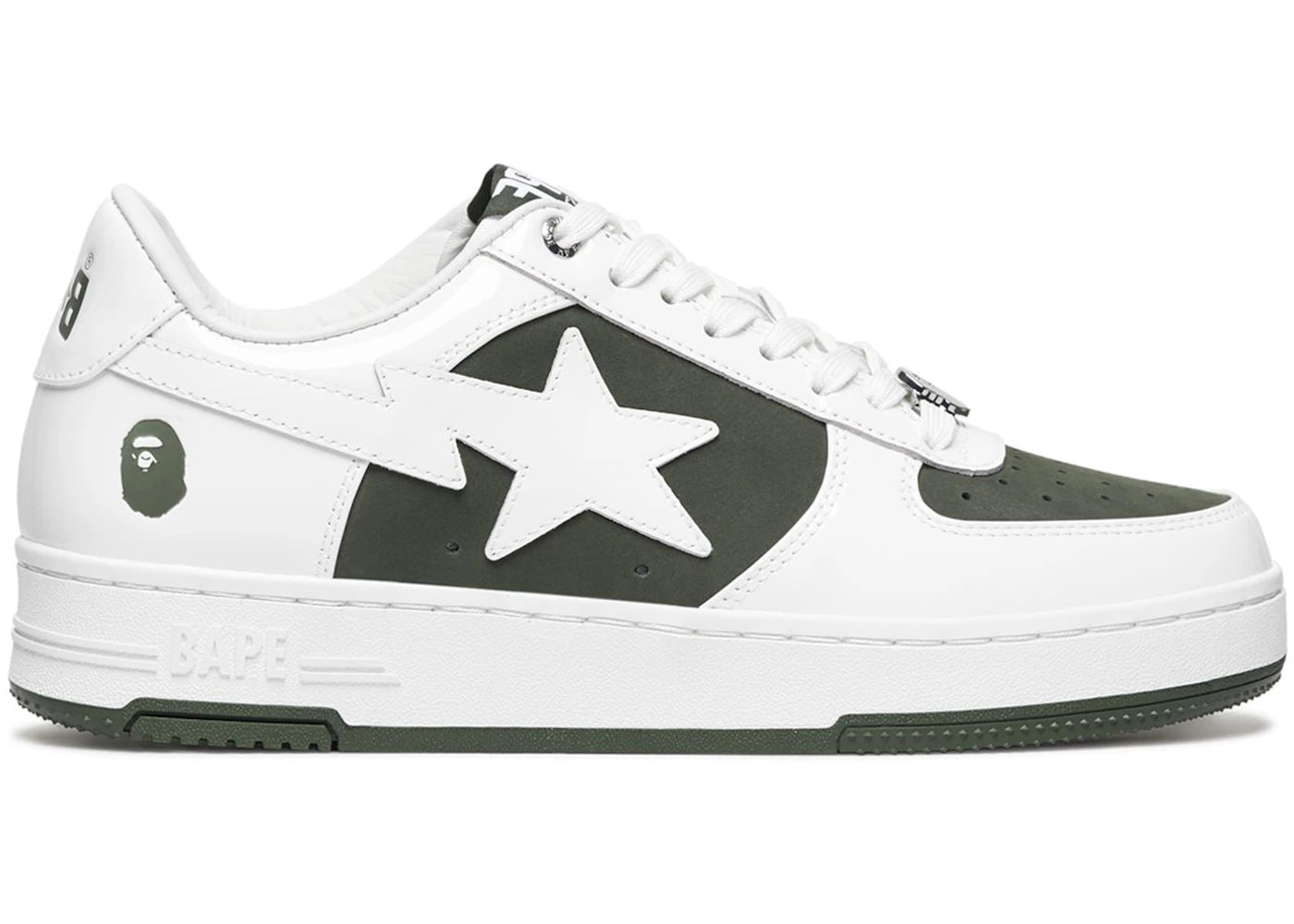 A Bathing Ape Bape Sta Low-#6 White Olive Drab