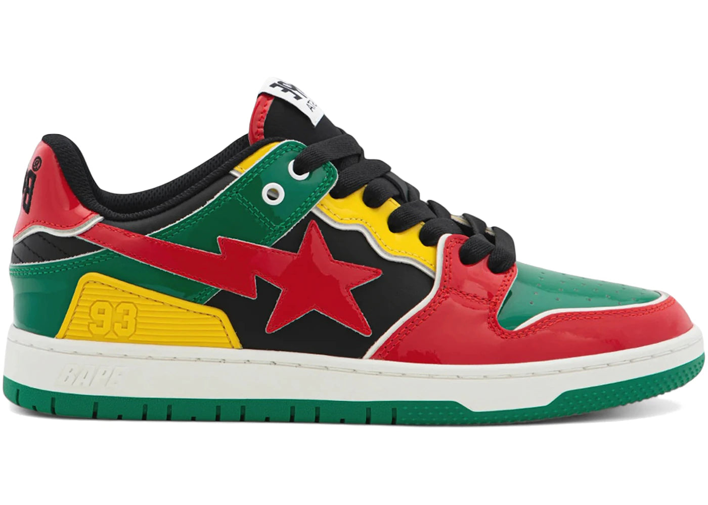 A Bathing Ape Sk8 Sta #2 Green Red Yellow - main view