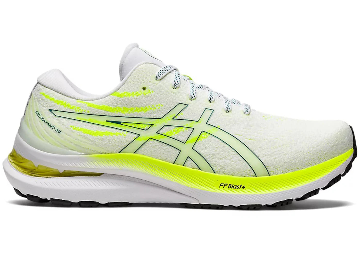 ASICS Gel-Kayano 29-White Velvet Pine Safety Yellow (Women's)
