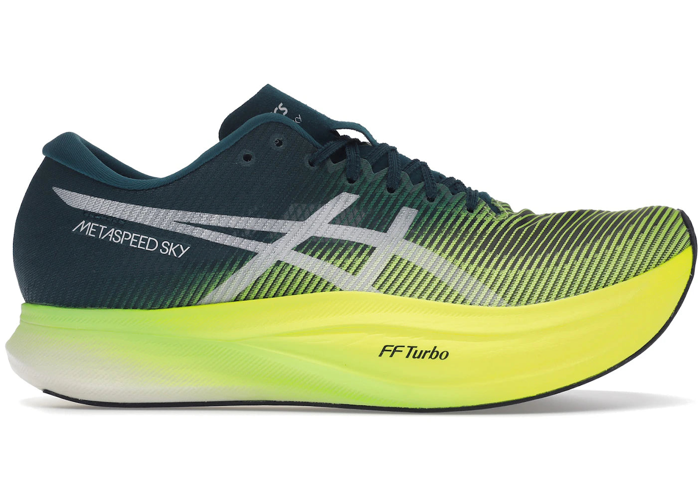 ASICS Metaspeed Sky+ Velvet Pine Safety Yellow