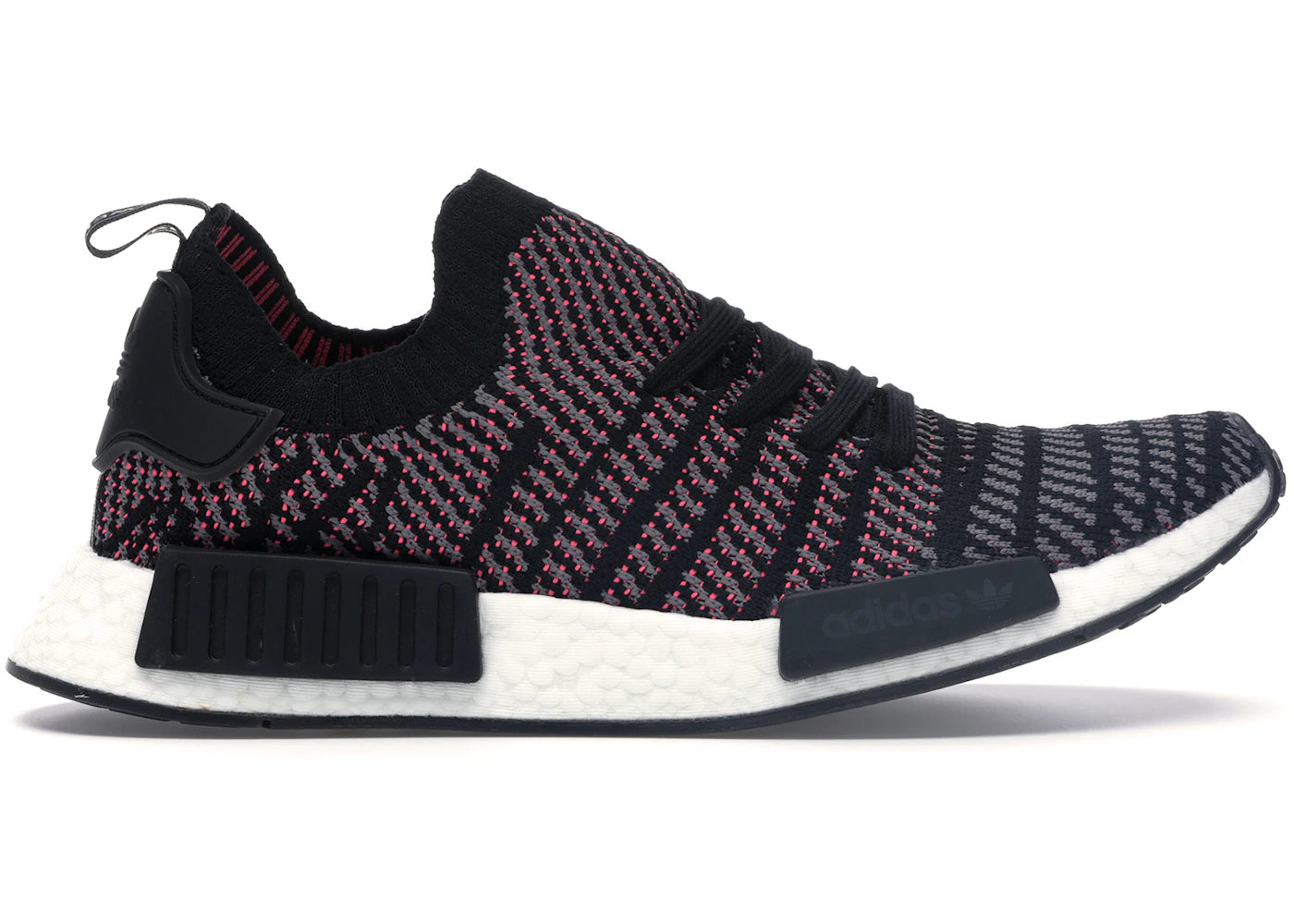 adidas NMD R1-STLT Black Gray Solar Pink