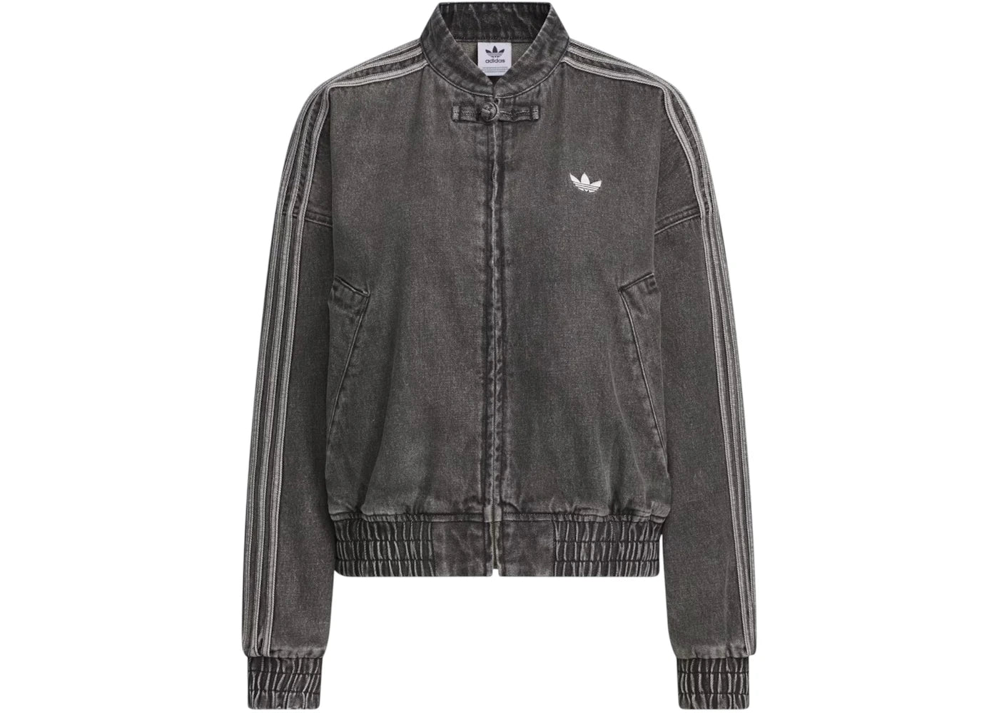adidas Womens CTT Chinese Track Top Jersey Jacket  Medium Black Denim