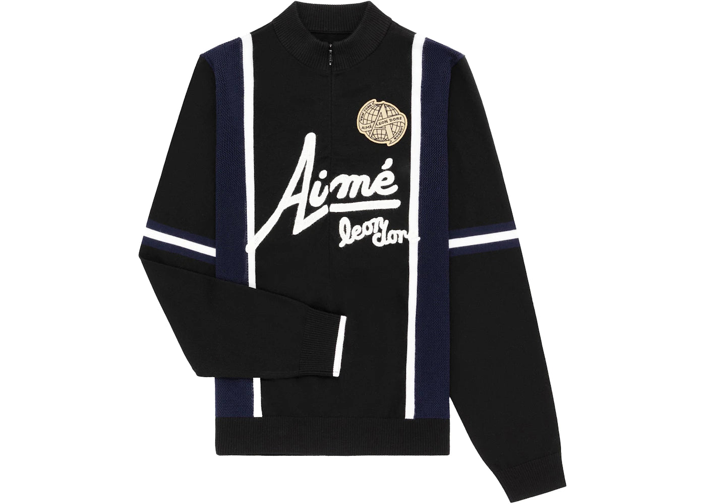 Aime Leon Dore Knit Long-Sleeve Cycling Jersey-Jet Black