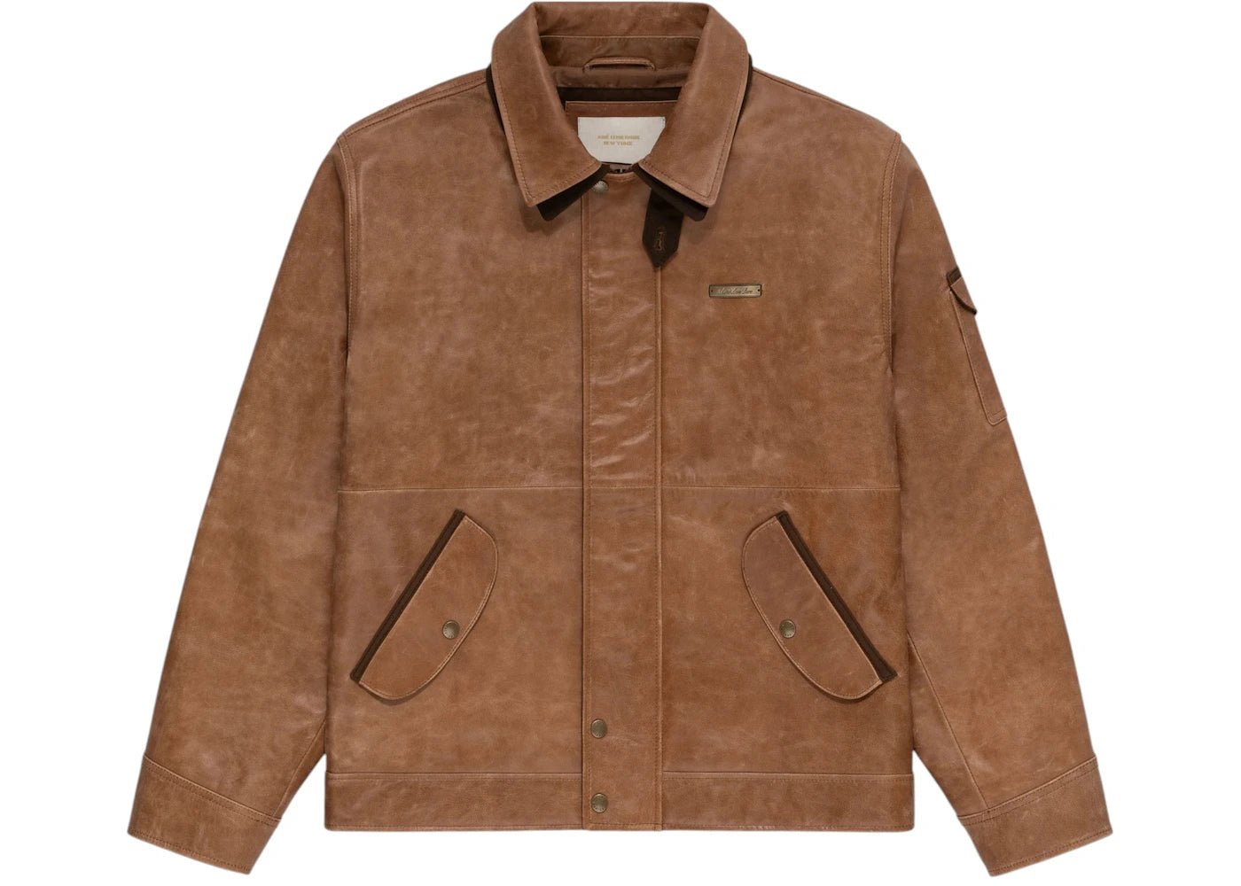 Aime Leon Dore Leather Aviator Jacket-Brown