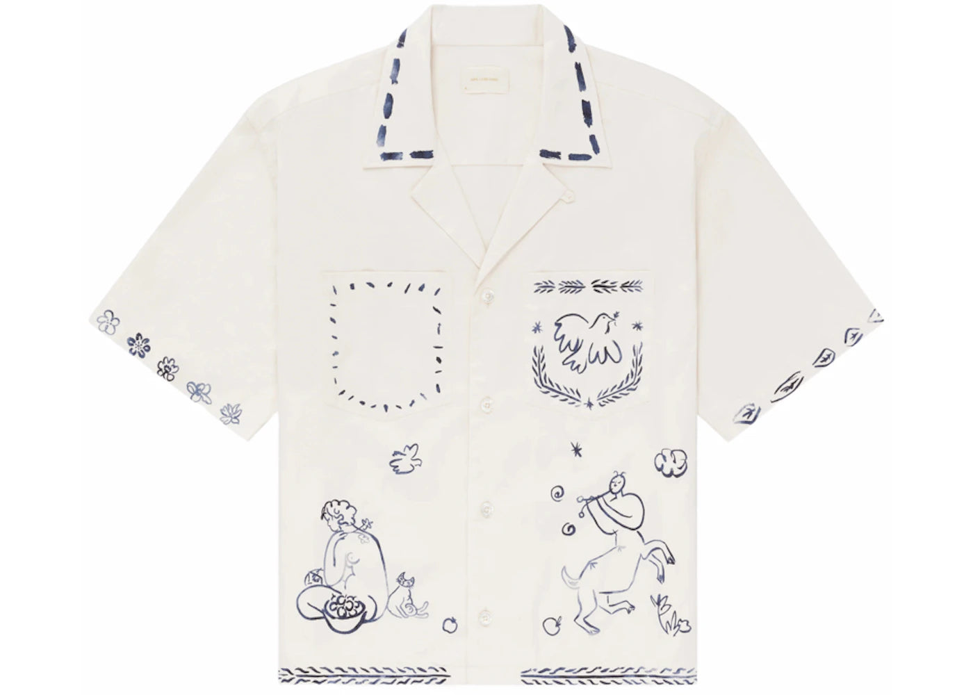 Aime Leon Dore Lesvos Cropped Camp Shirt-Cream
