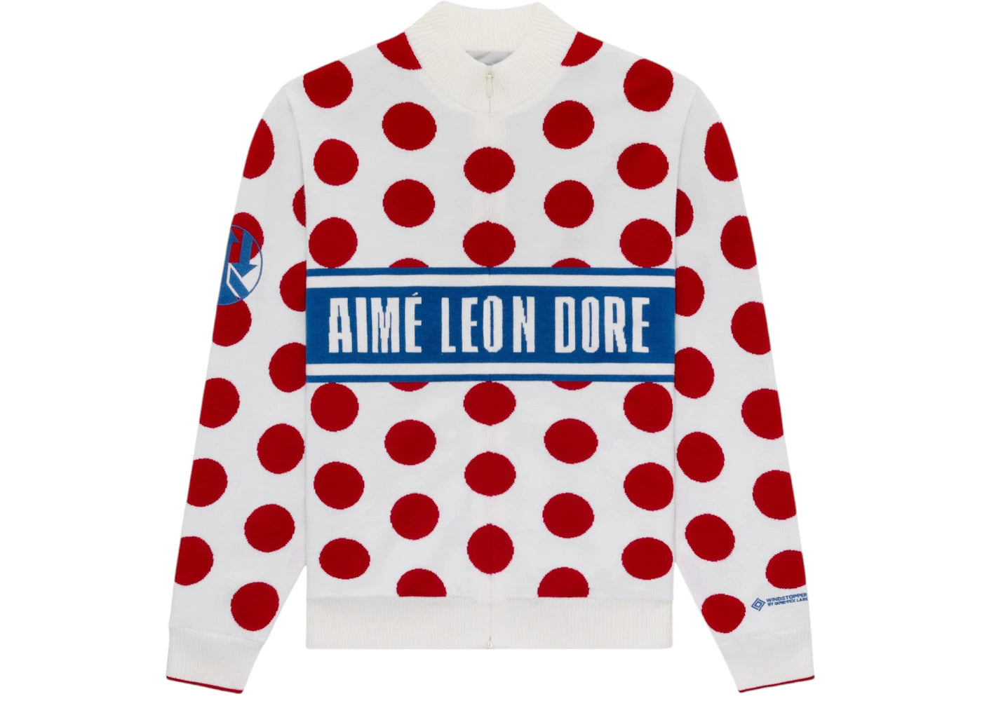 Aime Leon Dore WINDSTOPPER Polka Dot Knit Cycling GORE-TEX Jersey-Cream/Blue