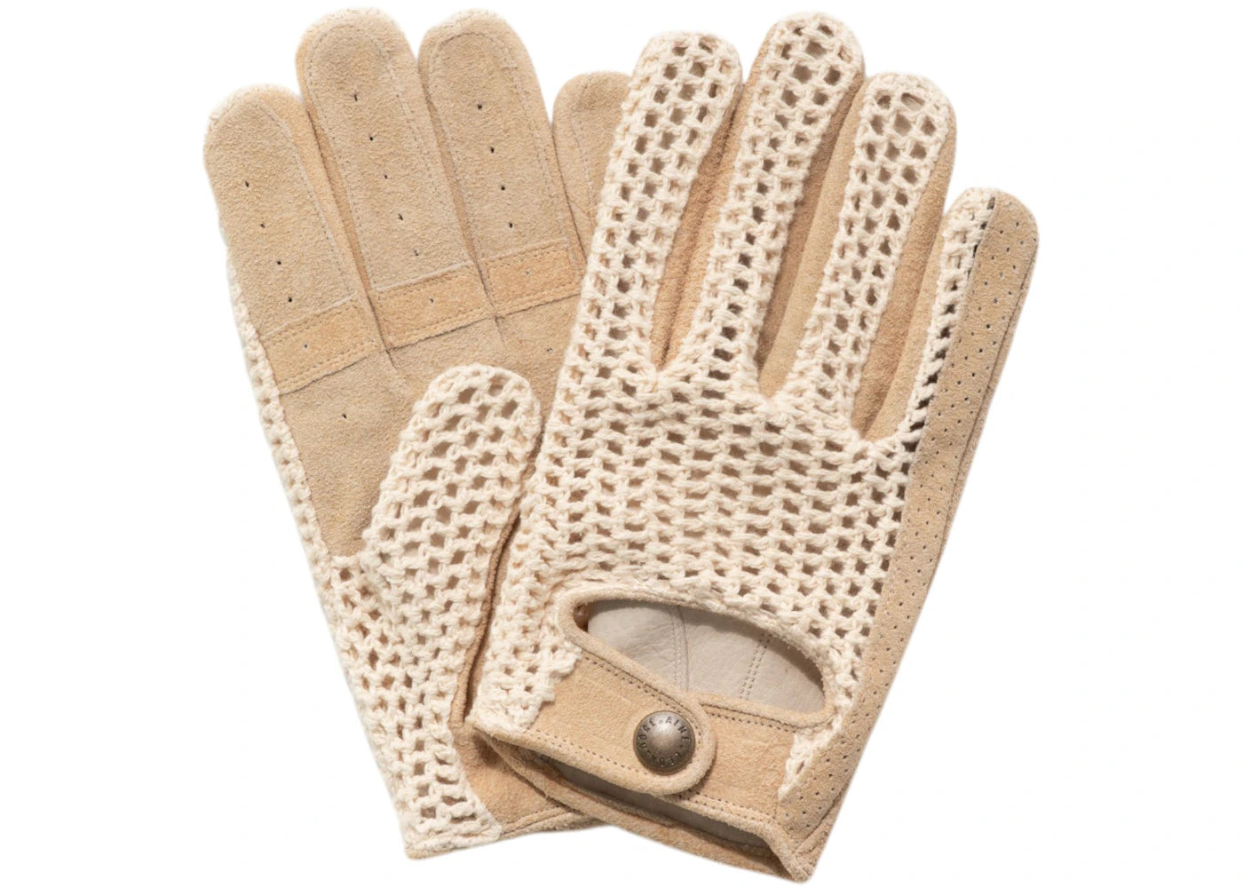 Aime Leon Dore x Porsche 993 Turbo Crochet Driving Gloves-Beige