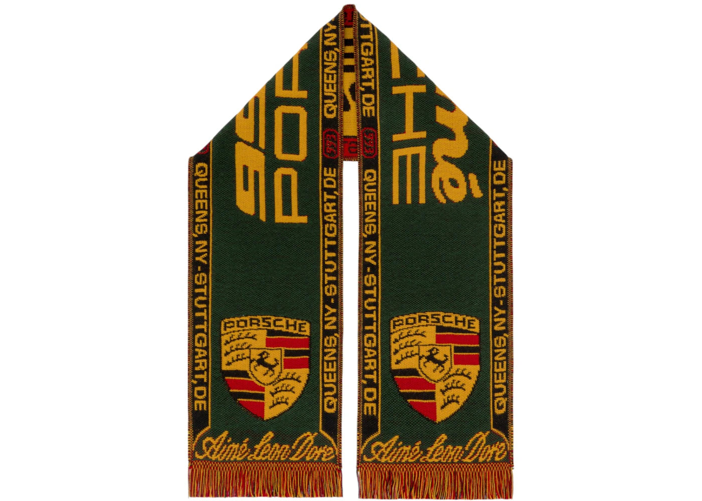 Aime Leon Dore x Porsche 993 Turbo Wool Souvenir Scarf Green