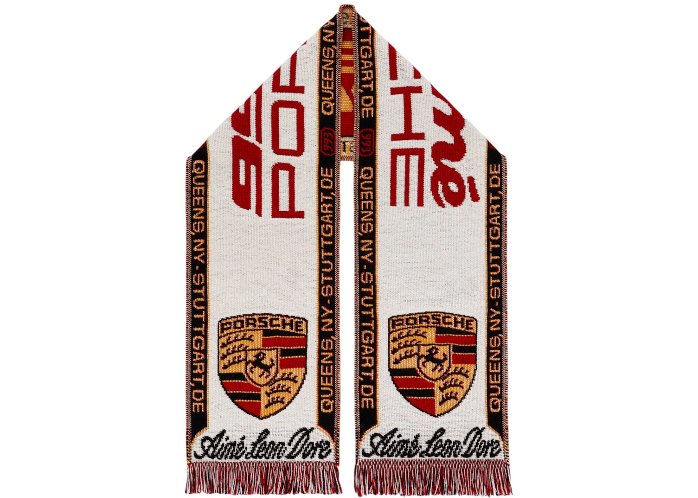 Aime Leon Dore x Porsche 993 Turbo Wool Souvenir Scarf Pristine