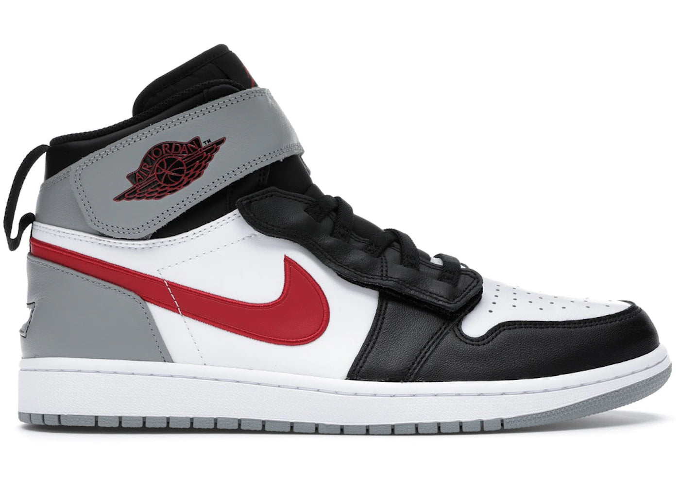 Jordan 1 High FlyEase-Black Particle Grey Gym Red