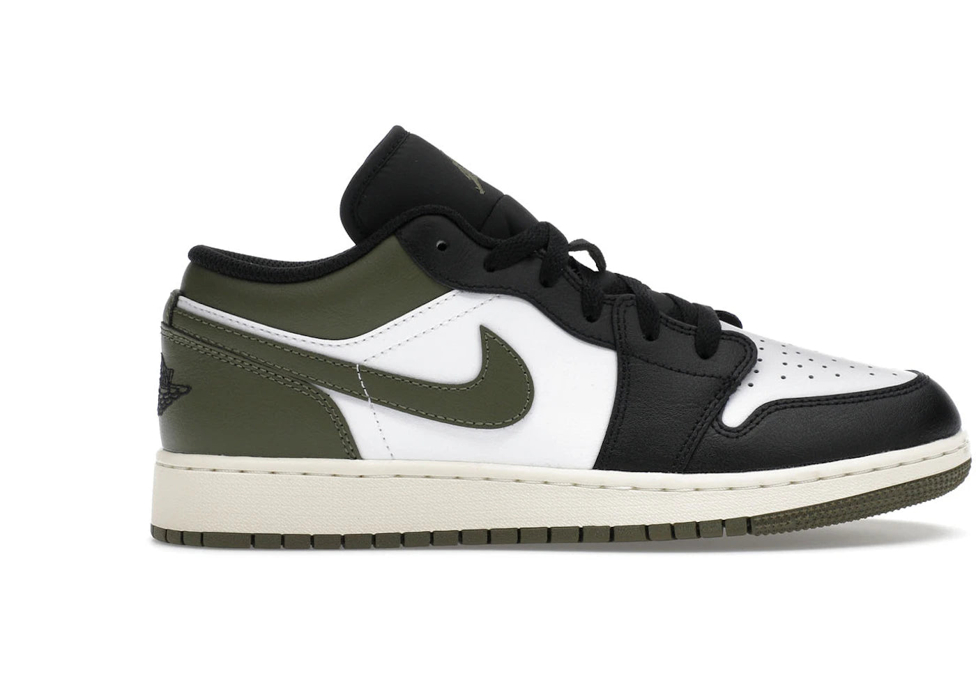 Jordan 1 Low-Black Toe Medium Olive (GS)