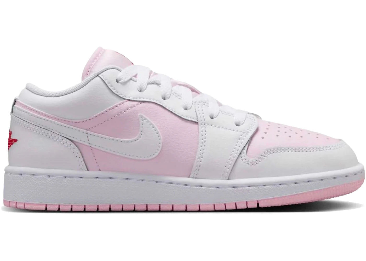 Jordan 1 Low-Pink Foam Fire Red White (GS)