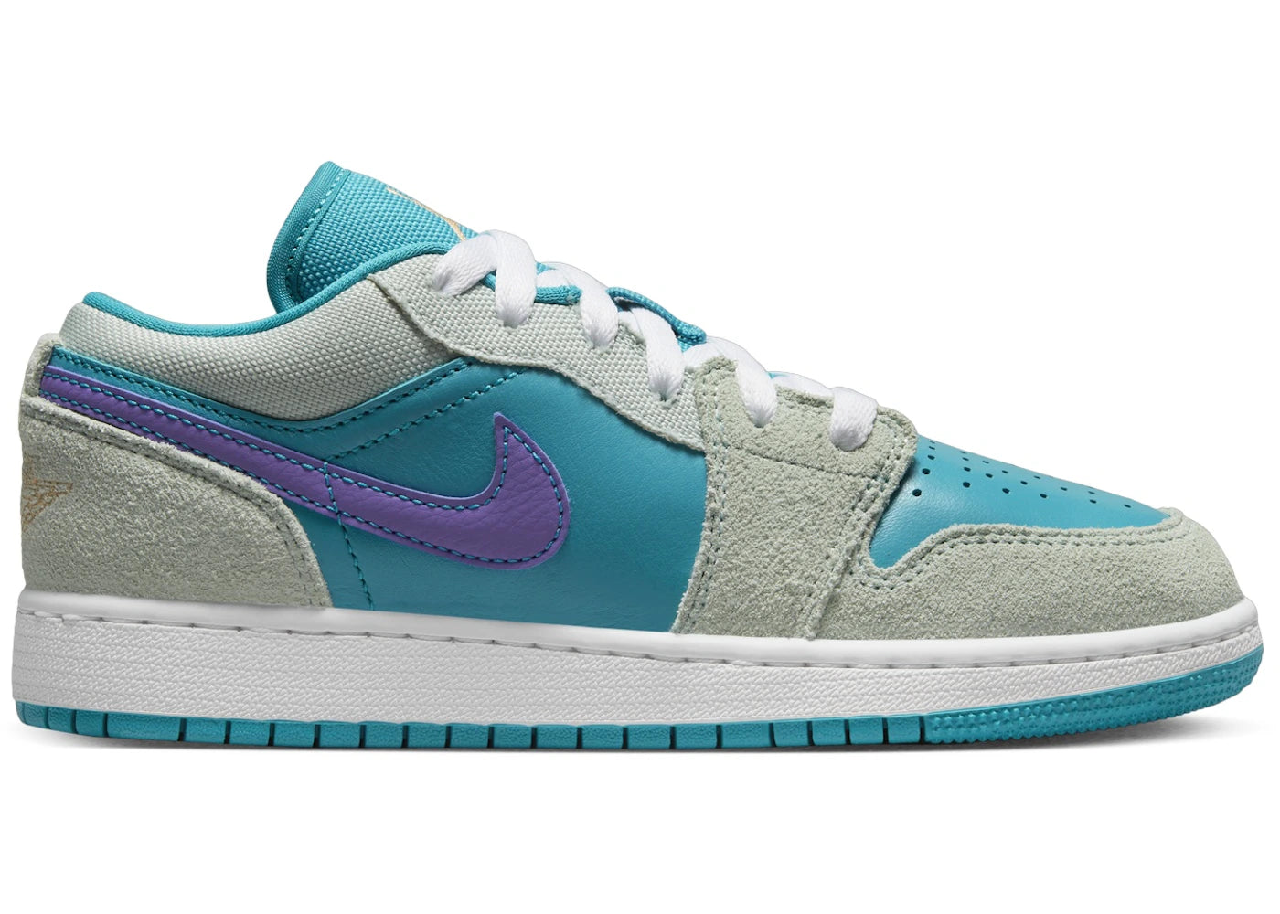 Jordan 1 Low SE-Pistachio Frost Aquatone Psychic Purple Celestial Gold (GS)