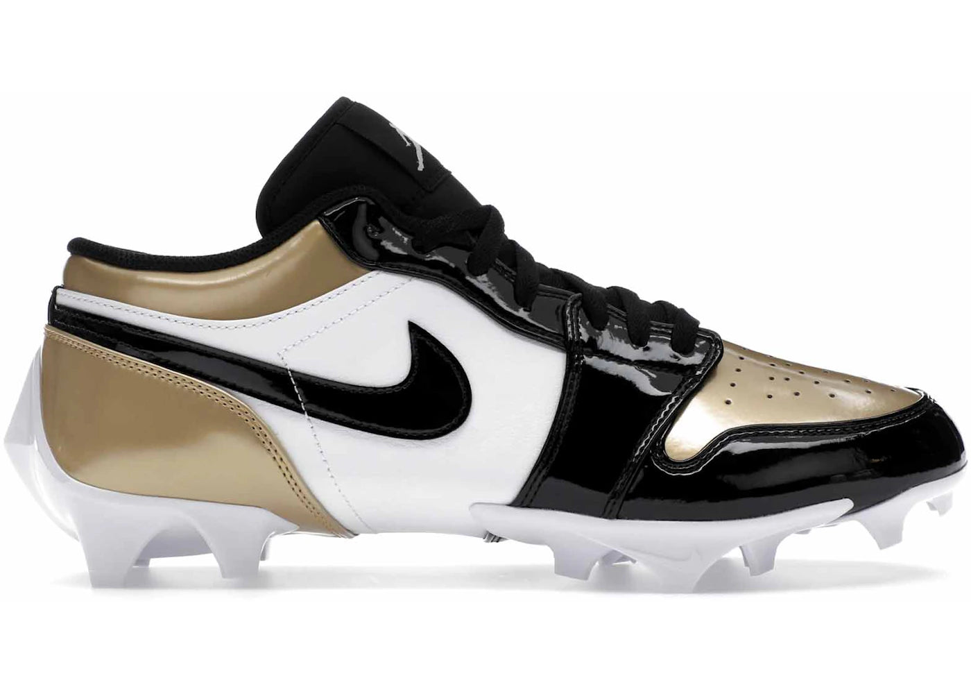 Crampons Jordan 1 Low TD à bout doré verni