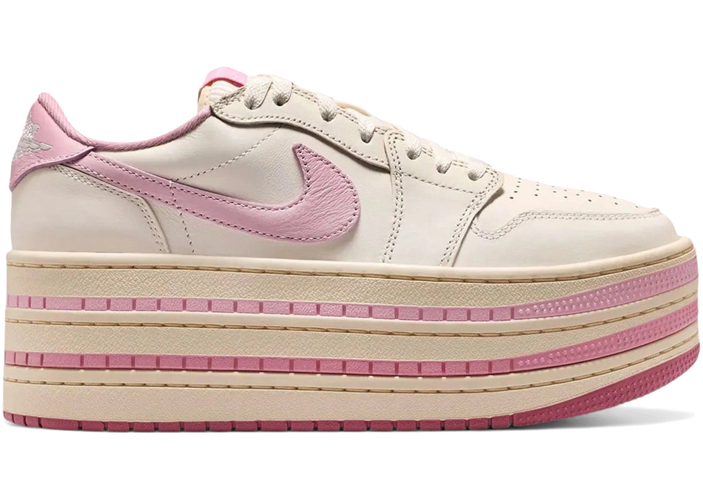 Jordan 1 Low Triple Stack Pale Ivory Iced Carmine
