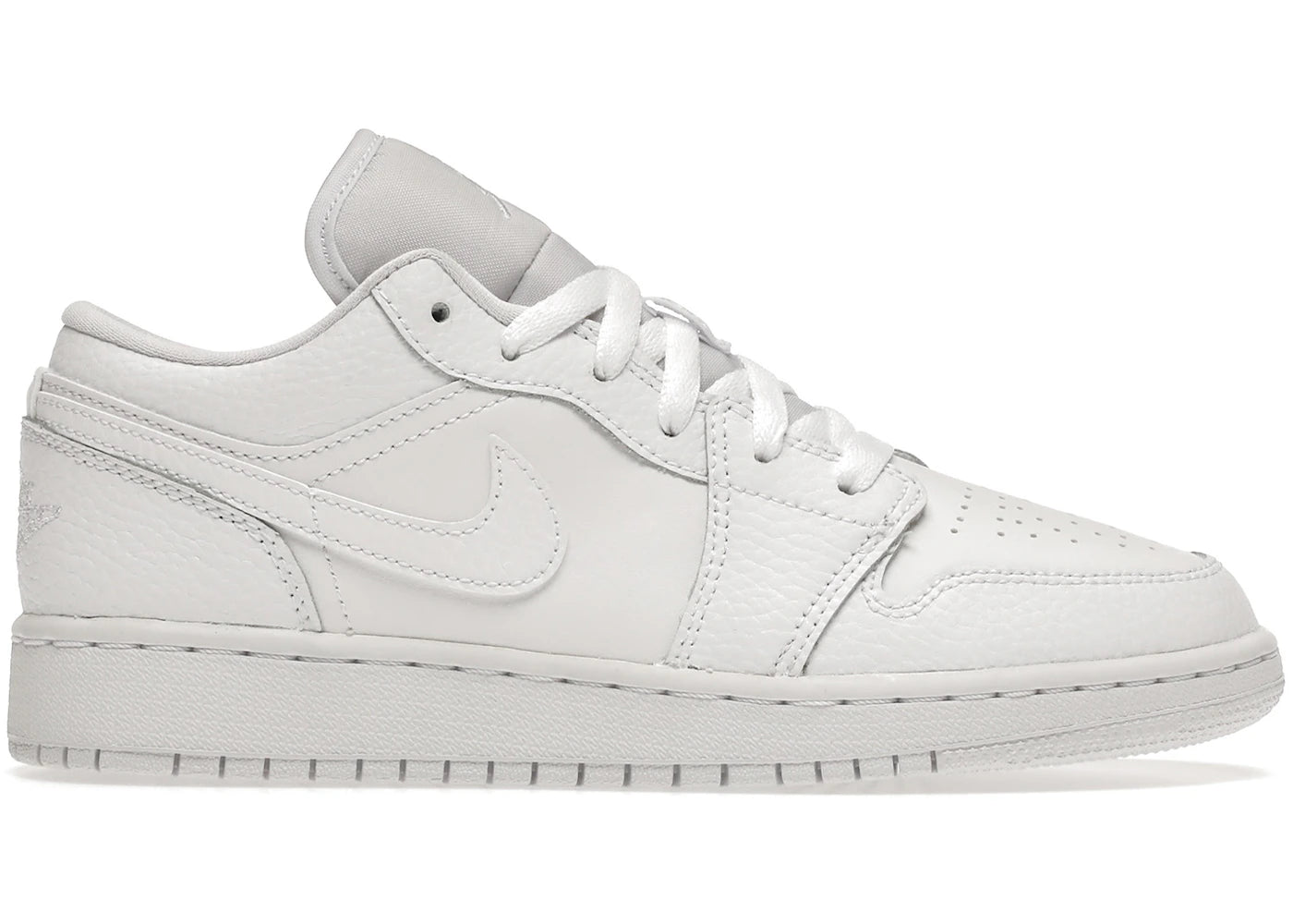 Jordan 1 Low-Triple White Tumbled Leather (GS)