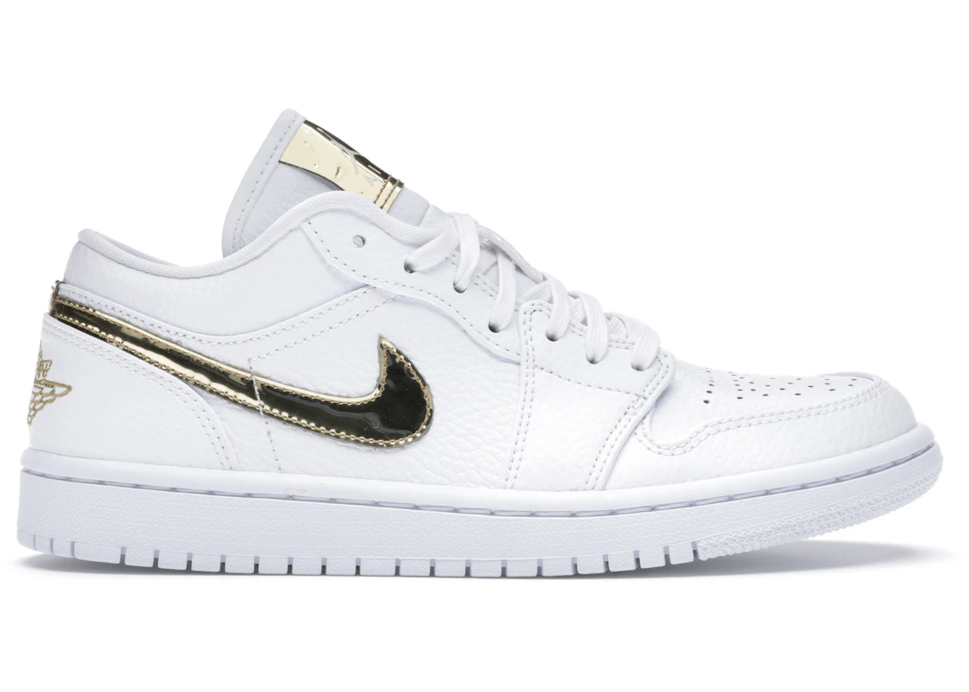 Jordan 1 Low-White Metallic Gold (Women's)