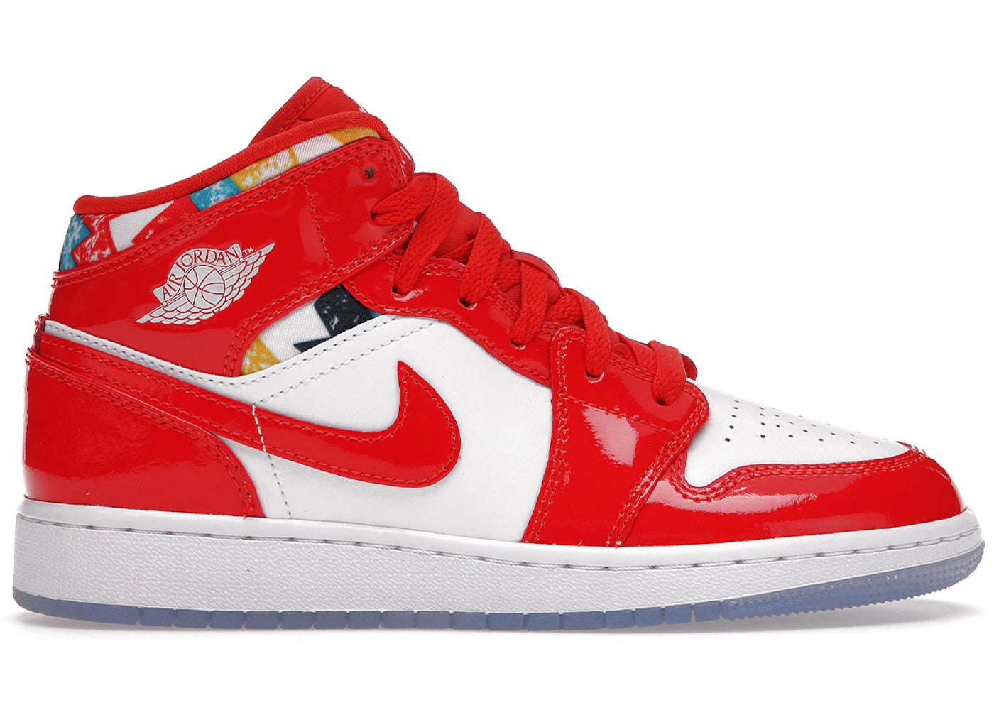 Jordan 1 Mid-Barcelona Sweater Red Patent (GS)