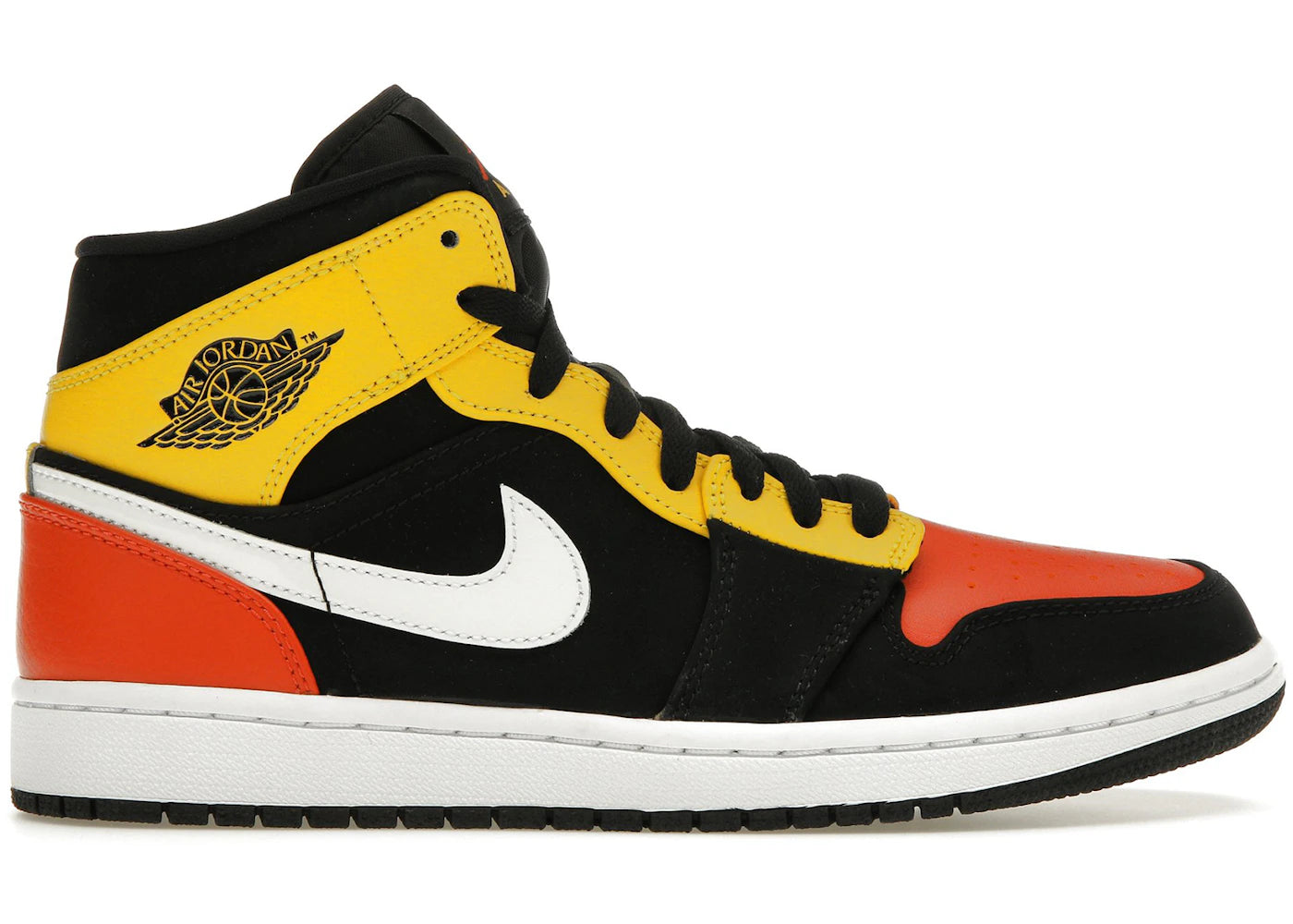 Jordan 1 Mid-Black Amarillo Orange