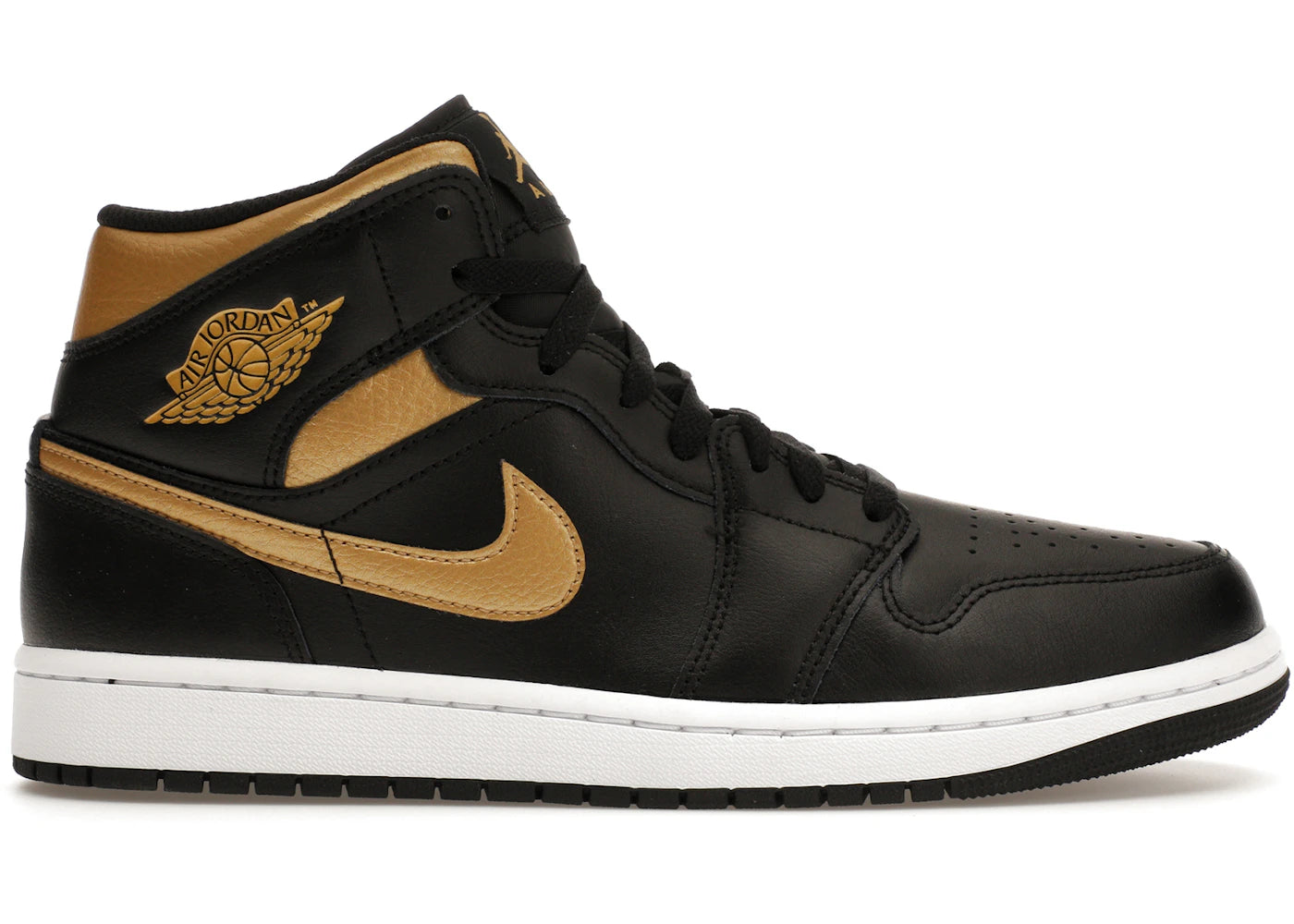 Jordan 1 Mid-Black Metallic Gold
