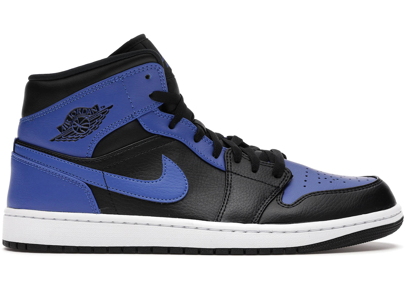 Jordan 1 Mid-Hyper Royal Cuir grainé