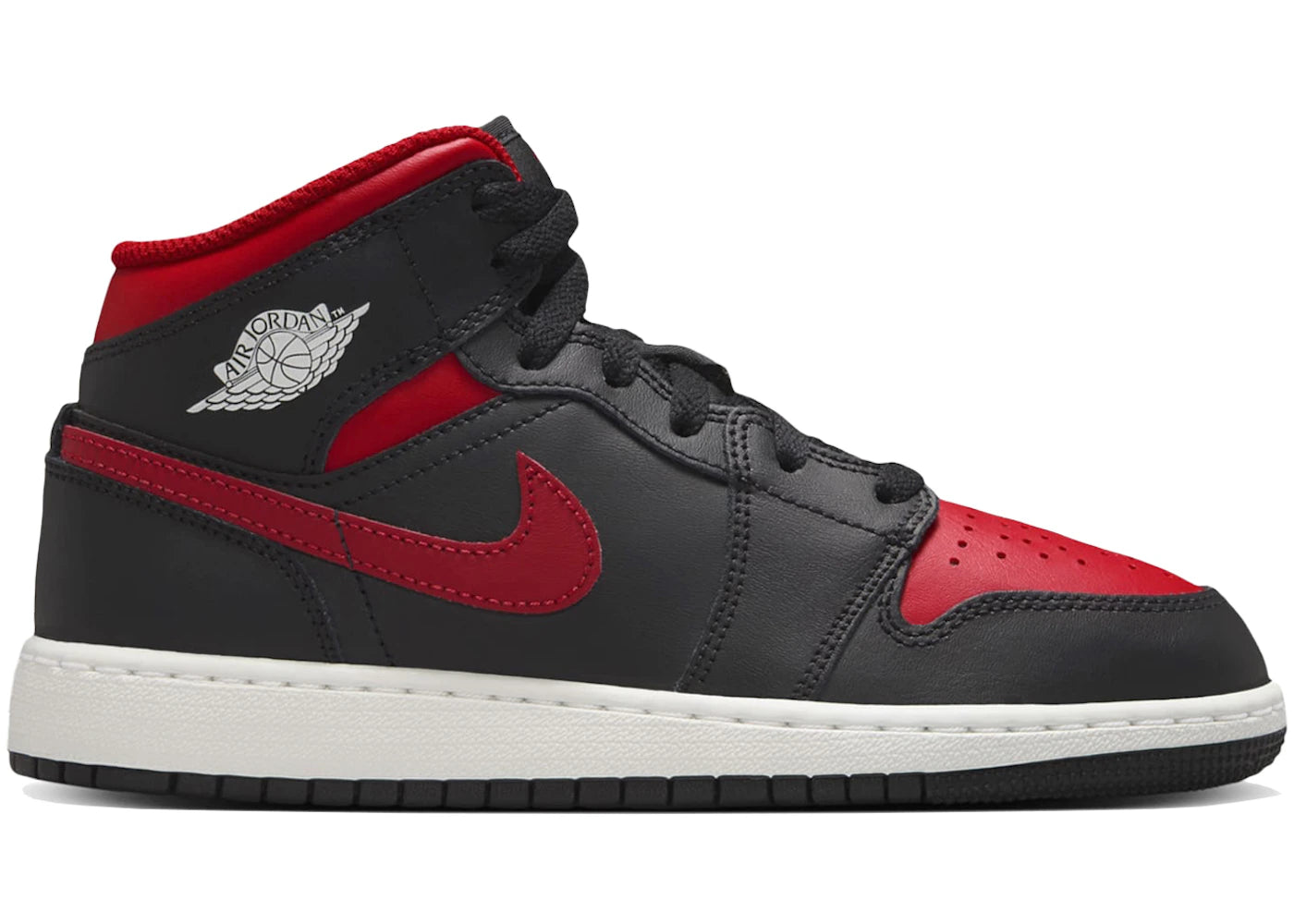 Jordan 1 Mid-Black Summit White Varsity Red (GS)