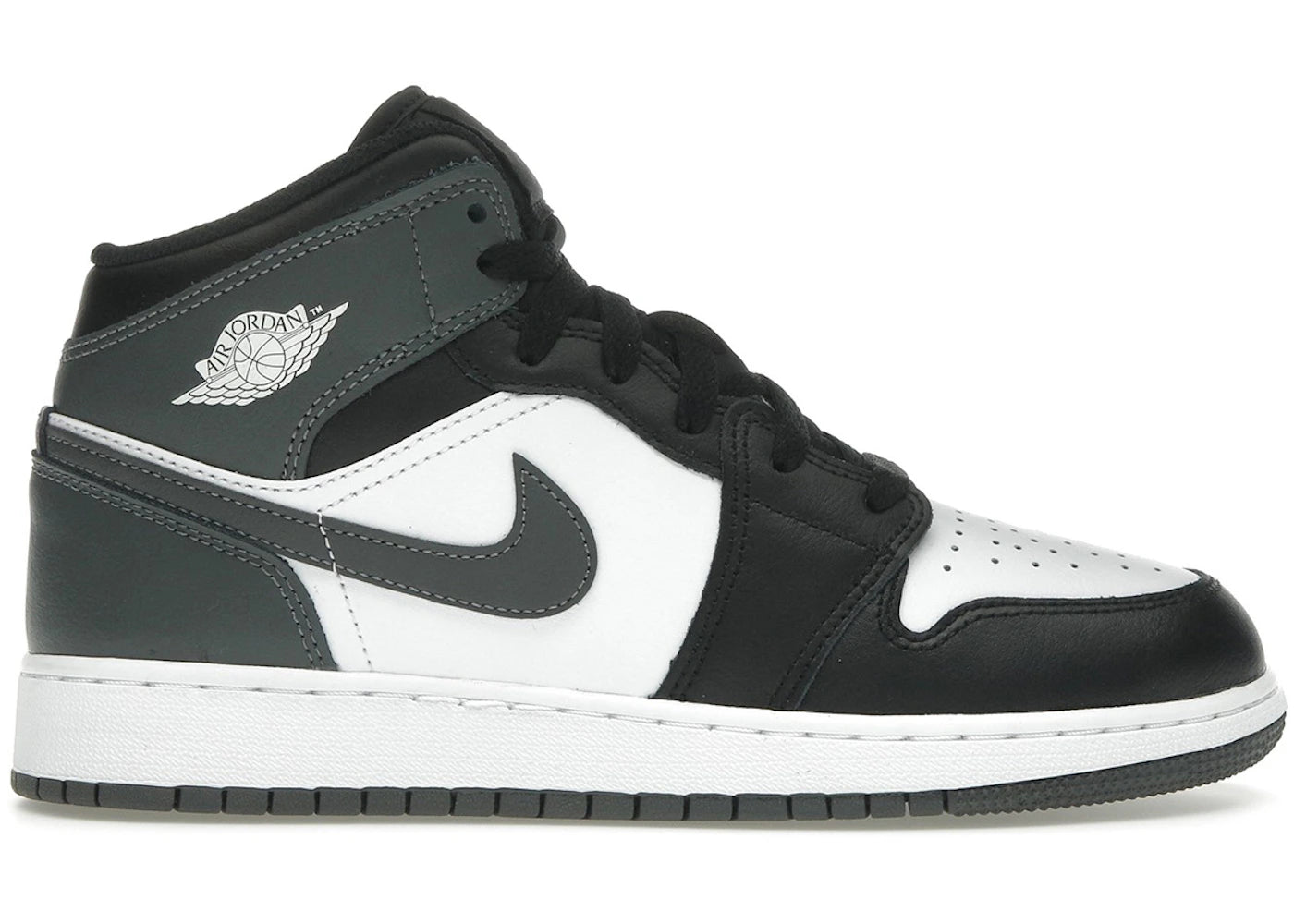 Jordan 1 Mid-Black White Iron Grey (GS)