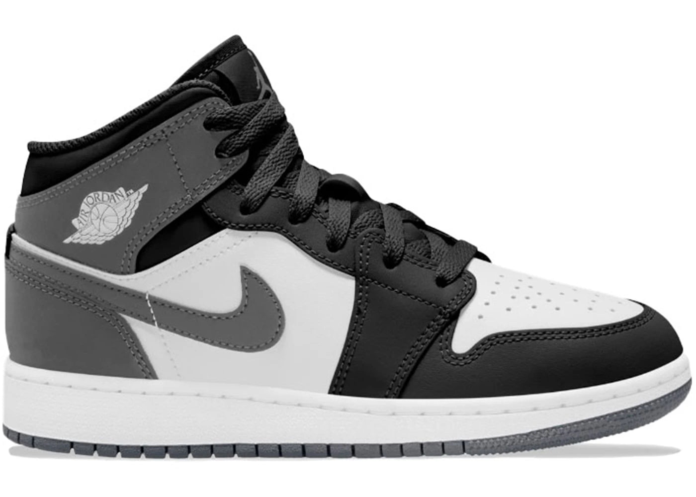 Jordan 1 Mid-Black White Iron Grey (GS)