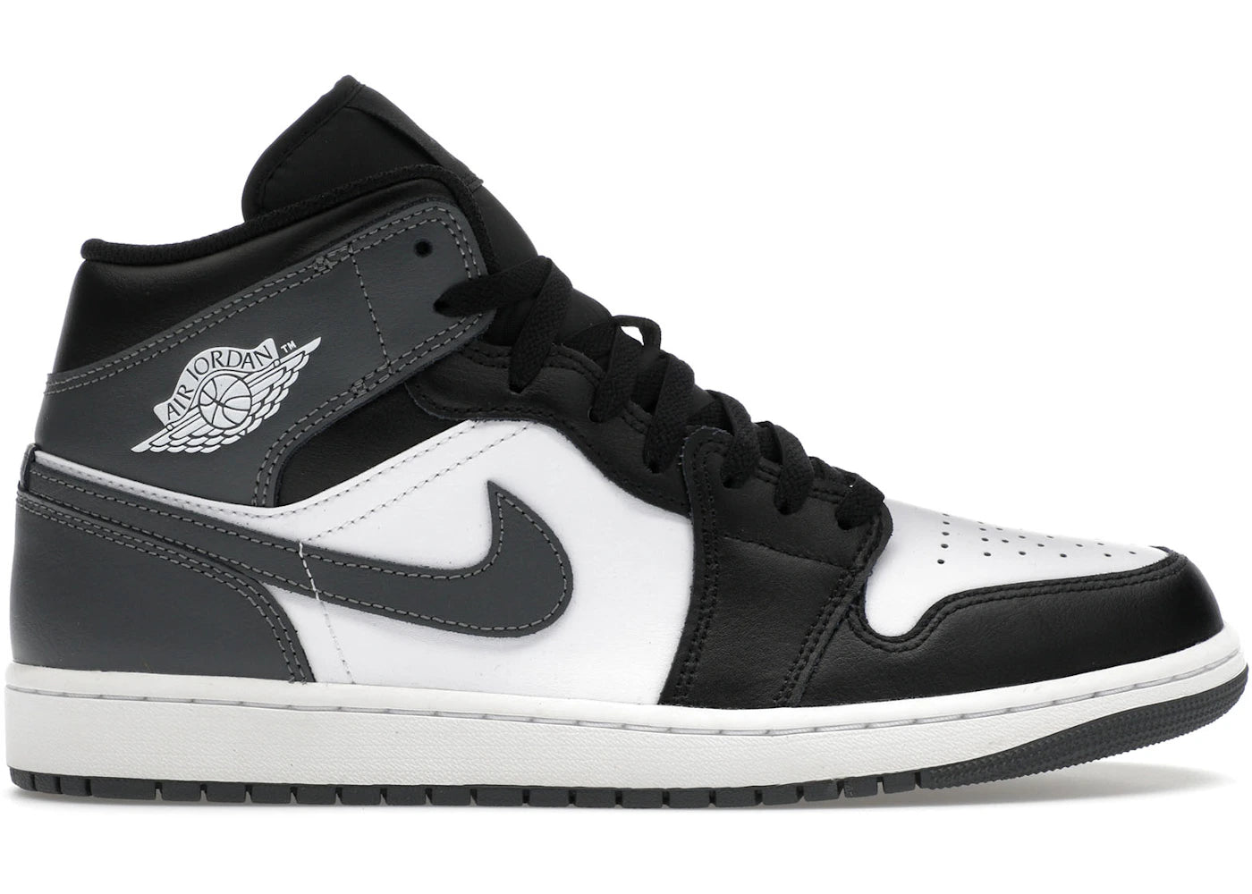 Jordan 1 Mid Noir Blanc Gris Fer