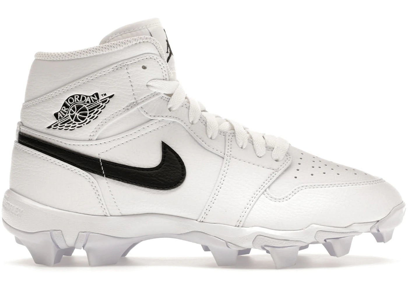 Crampons Jordan 1 Mid - Blanc Noir (GS)