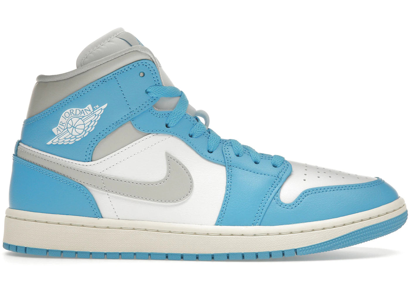 Jordan 1 Bleu Poudre Mi-Foncé Blanc Voile Gris Neutre (Femme)