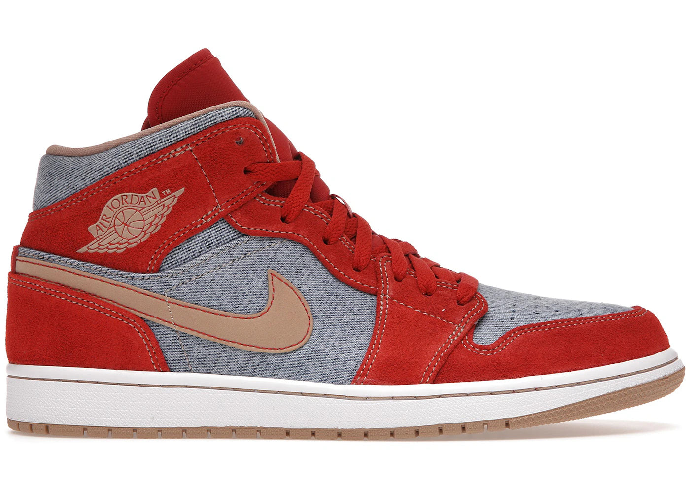 Jordan 1 Mid-Denim Red