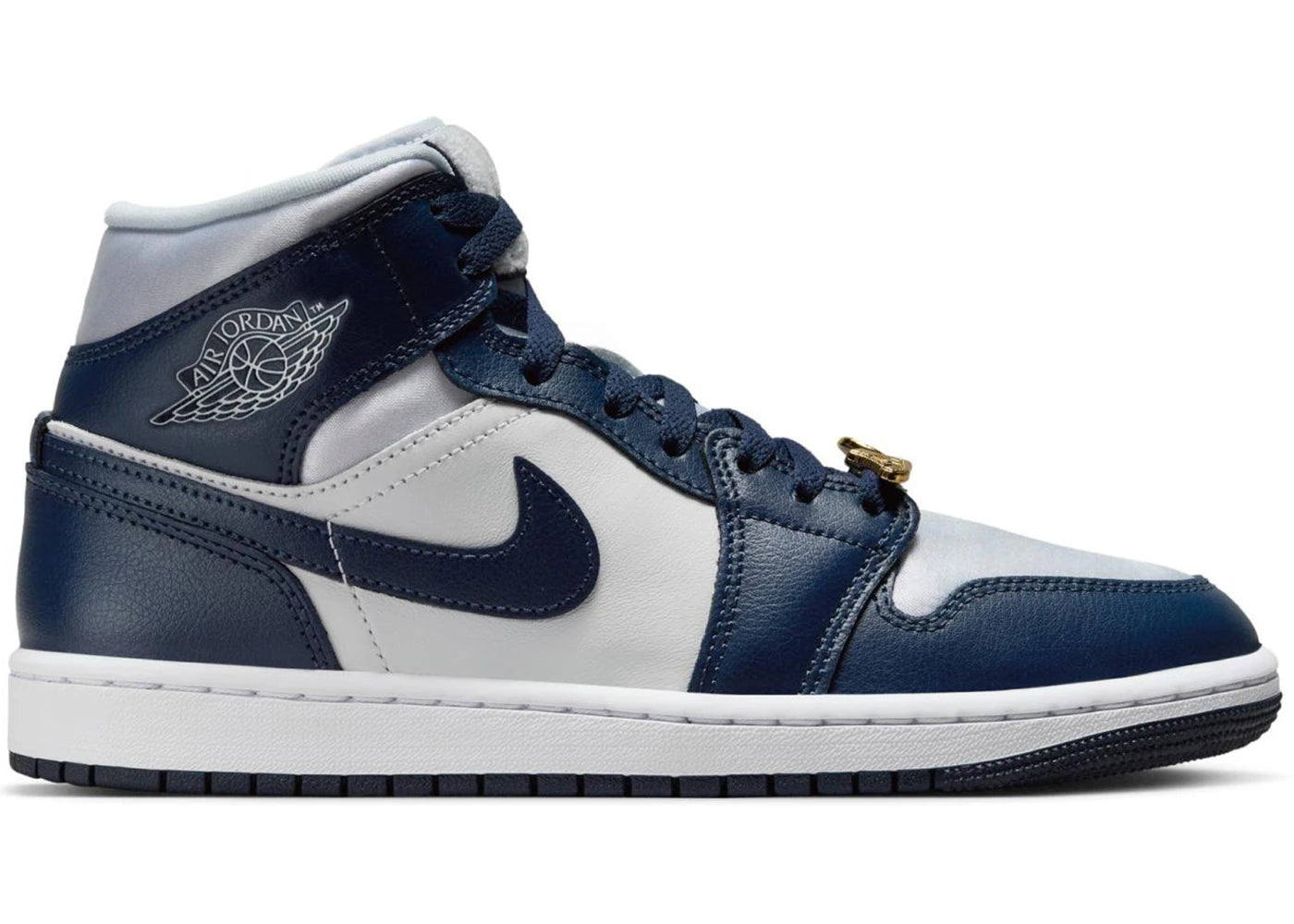 Jordan 1 Mid-Football Grey White Midnight Navy (Women's)