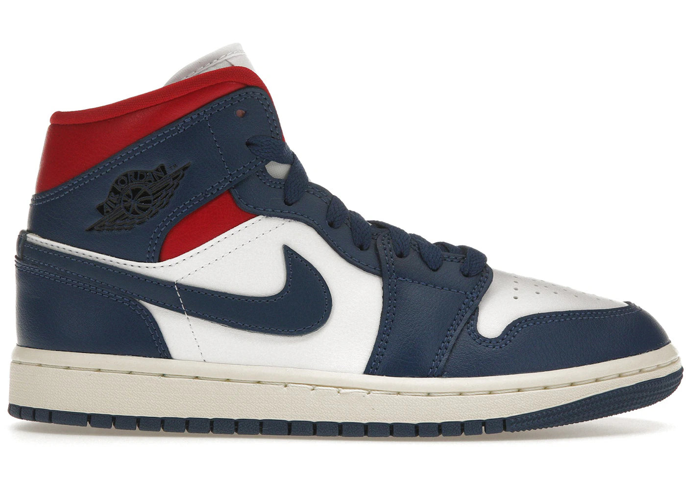 Jordan 1 Mid-French Blue Gym Red (Women's)