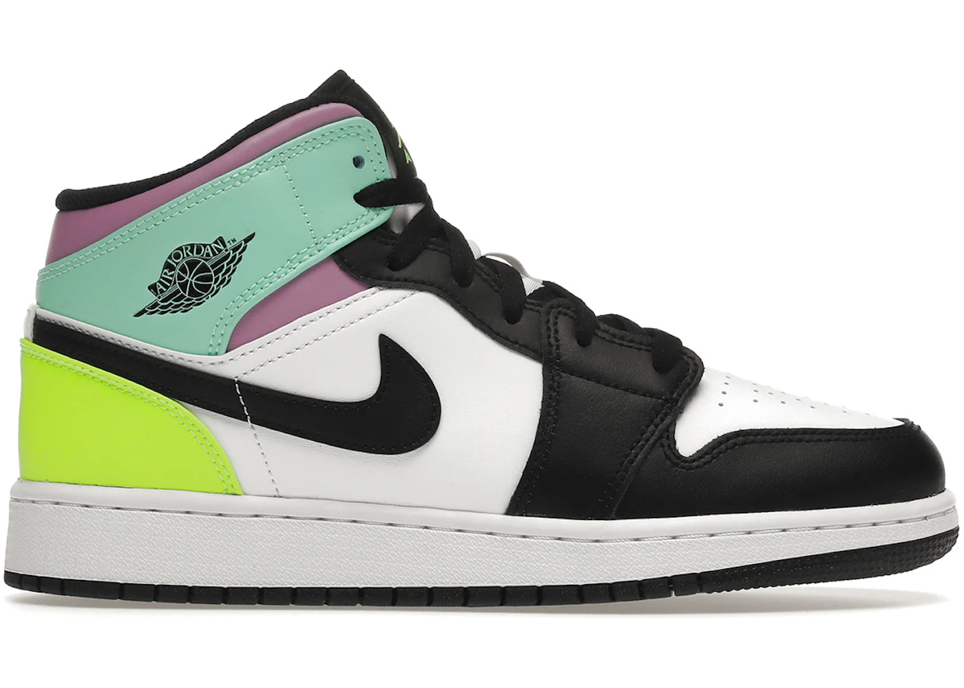 Jordan 1 Mid-Pastel Black Toe (GS)