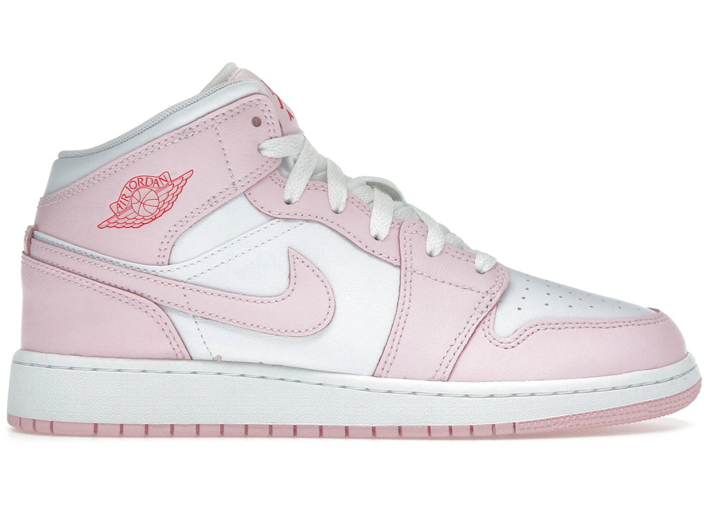 Jordan 1 Mid-Pink Foam Fire Red (GS)