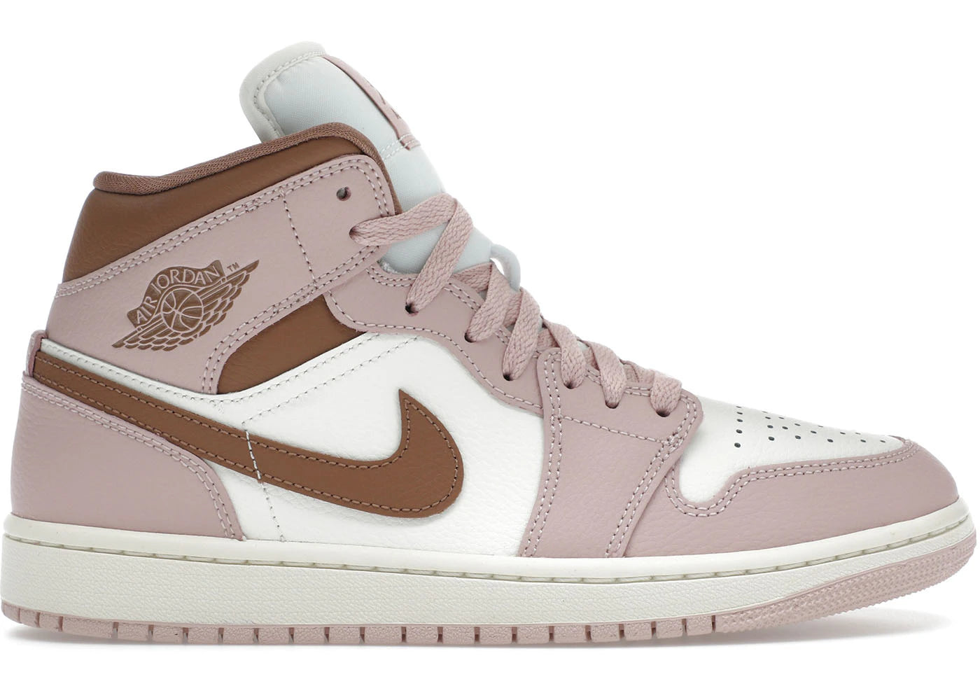 Jordan 1 Mid-Pink Oxford Brown (Femme)