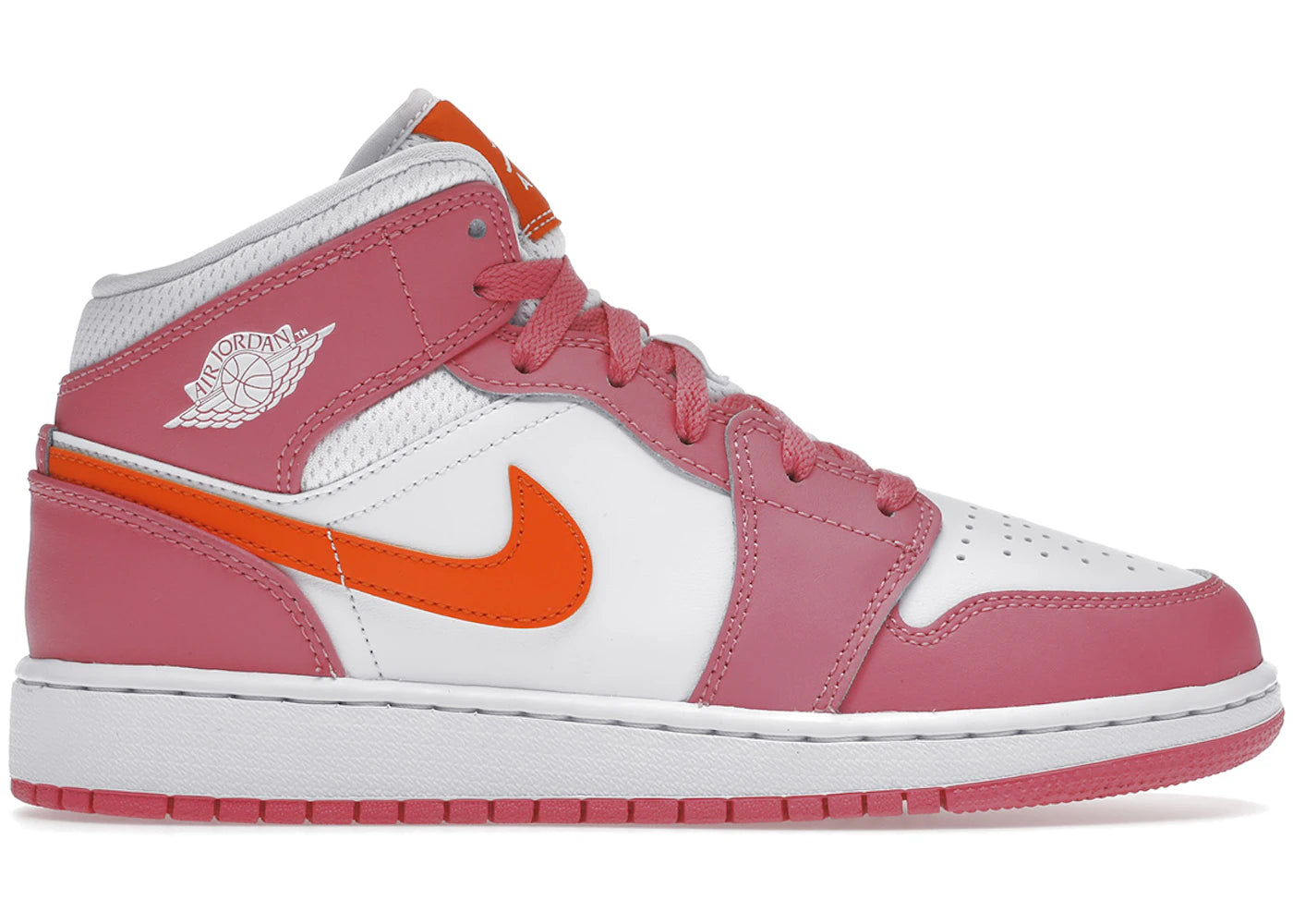 Jordan 1 Mid-Pinksicle Orange Sécurité (GS)
