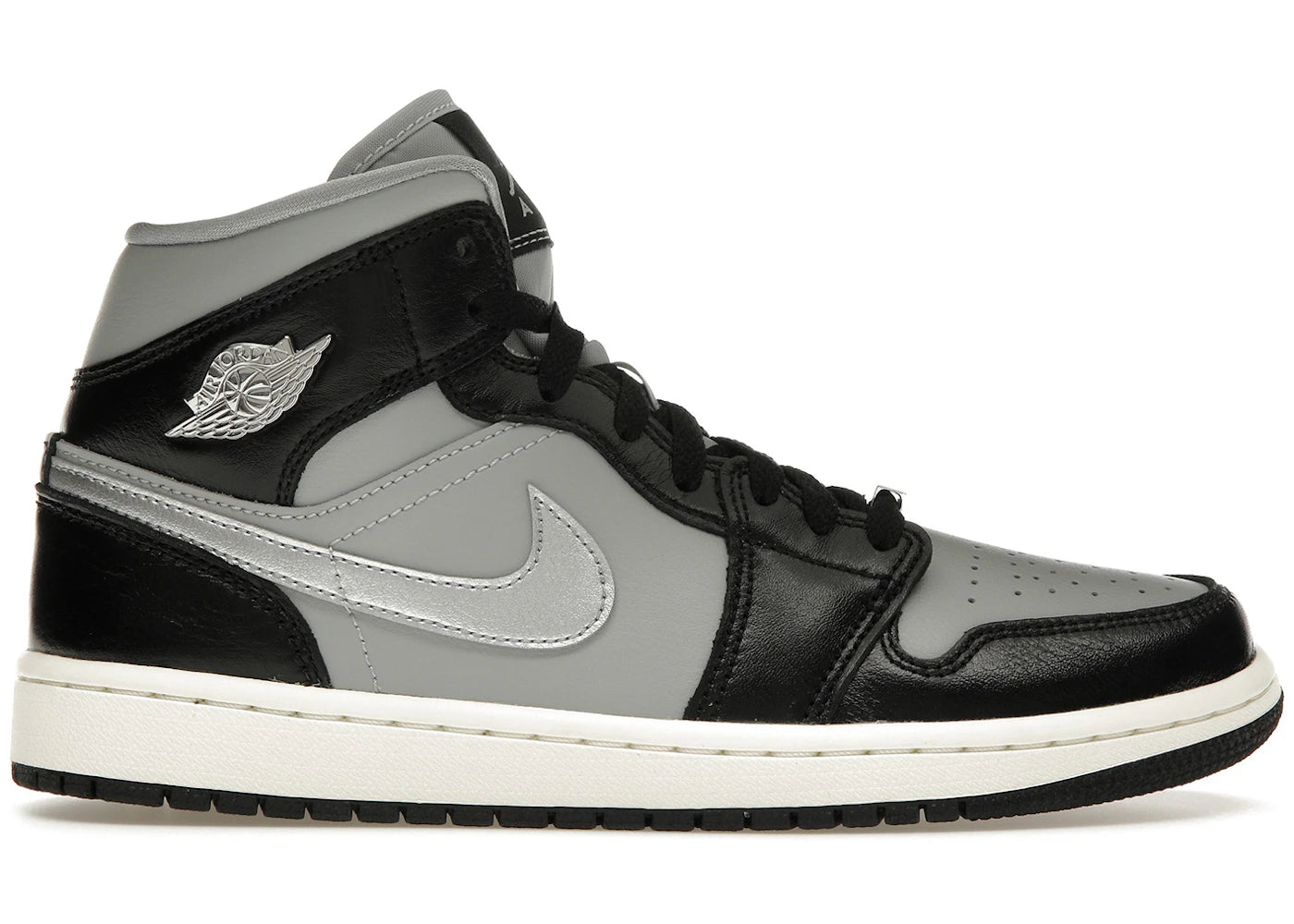 Jordan 1 Mid SE-Black Metallic Silver (Women's)